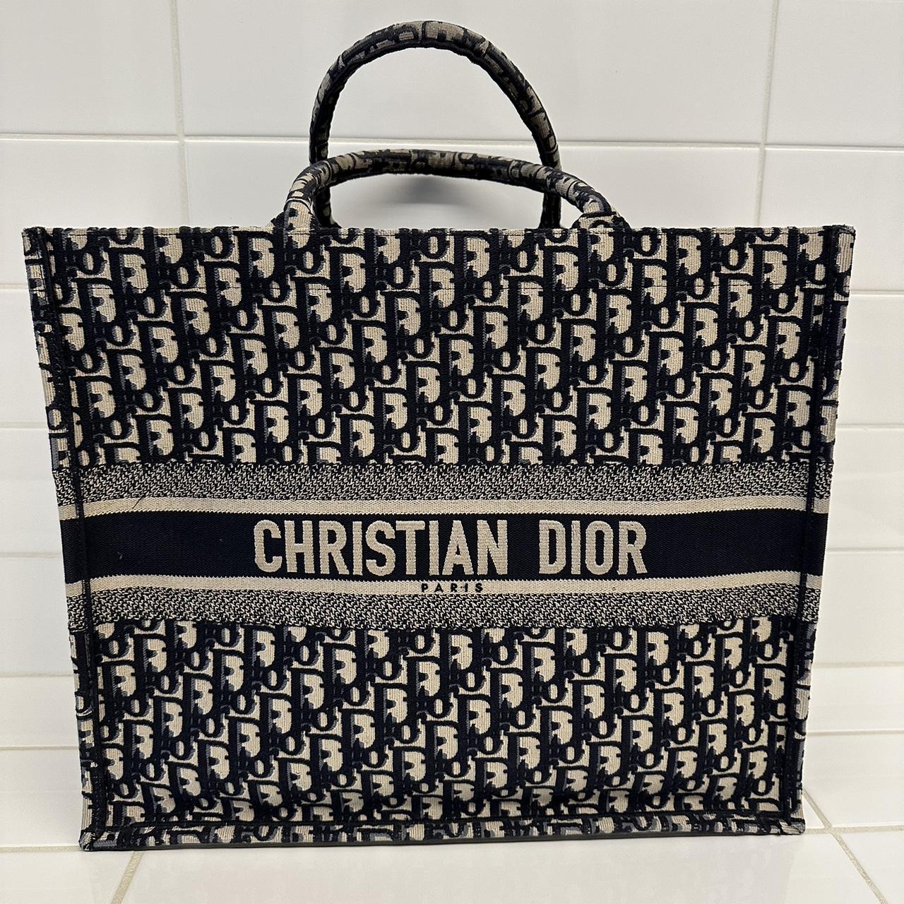 Blue dior oblique best sale embroidered dior book tote