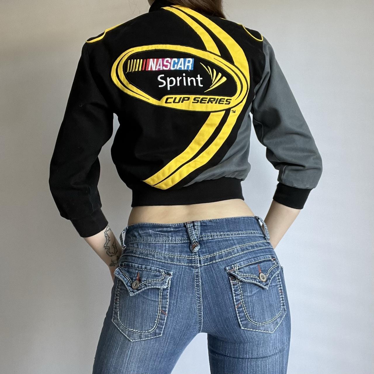 NASCAR Women's Black and Yellow Jacket | Depop