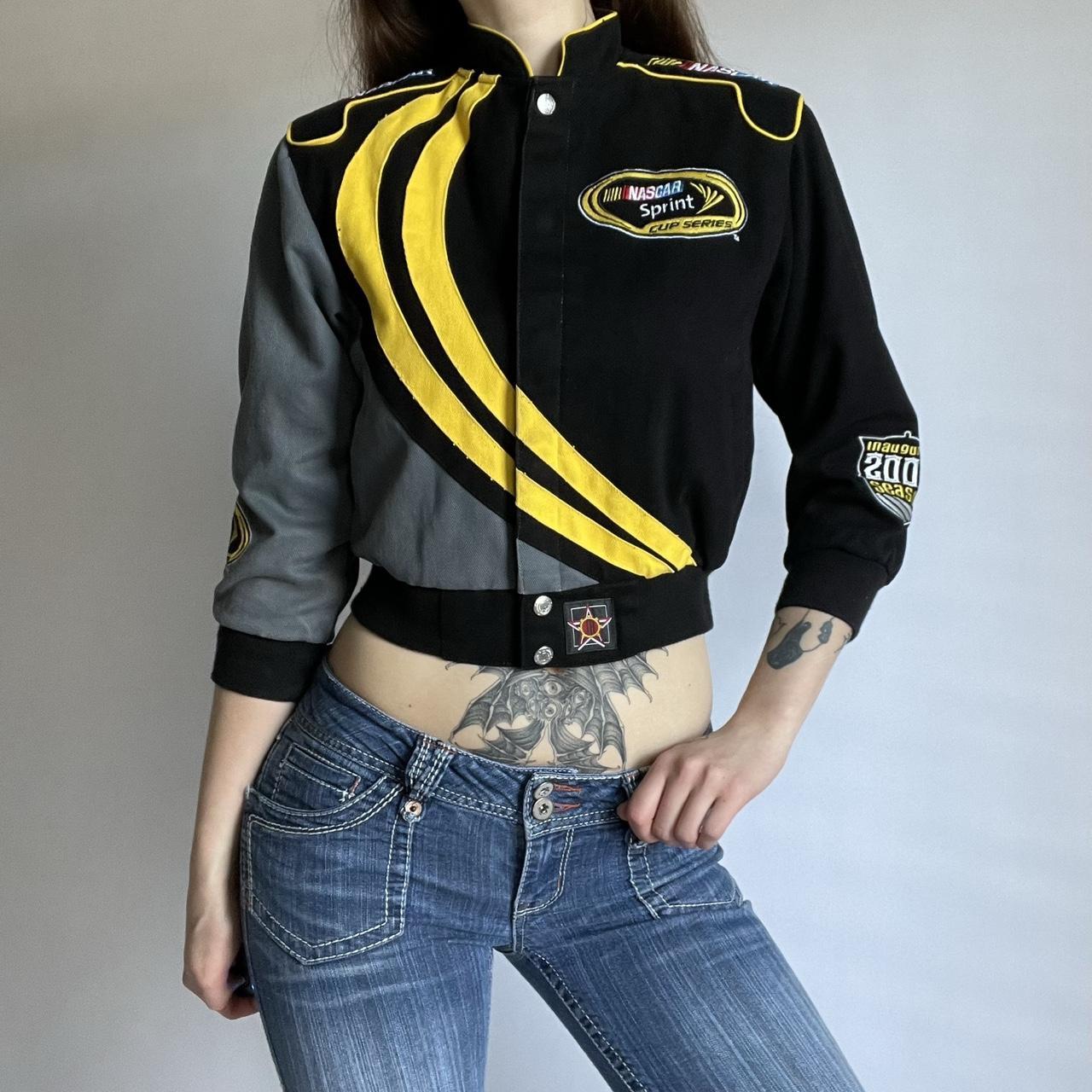 NASCAR Women's Black and Yellow Jacket | Depop