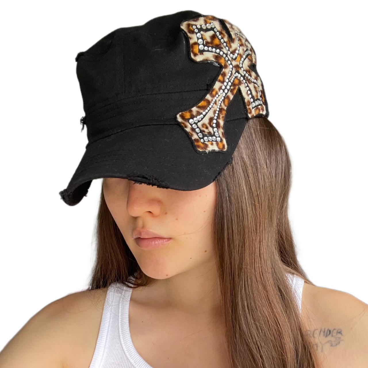 Y2k Newsboy Cap 2000s cyber grunge bedazzled hat... Depop