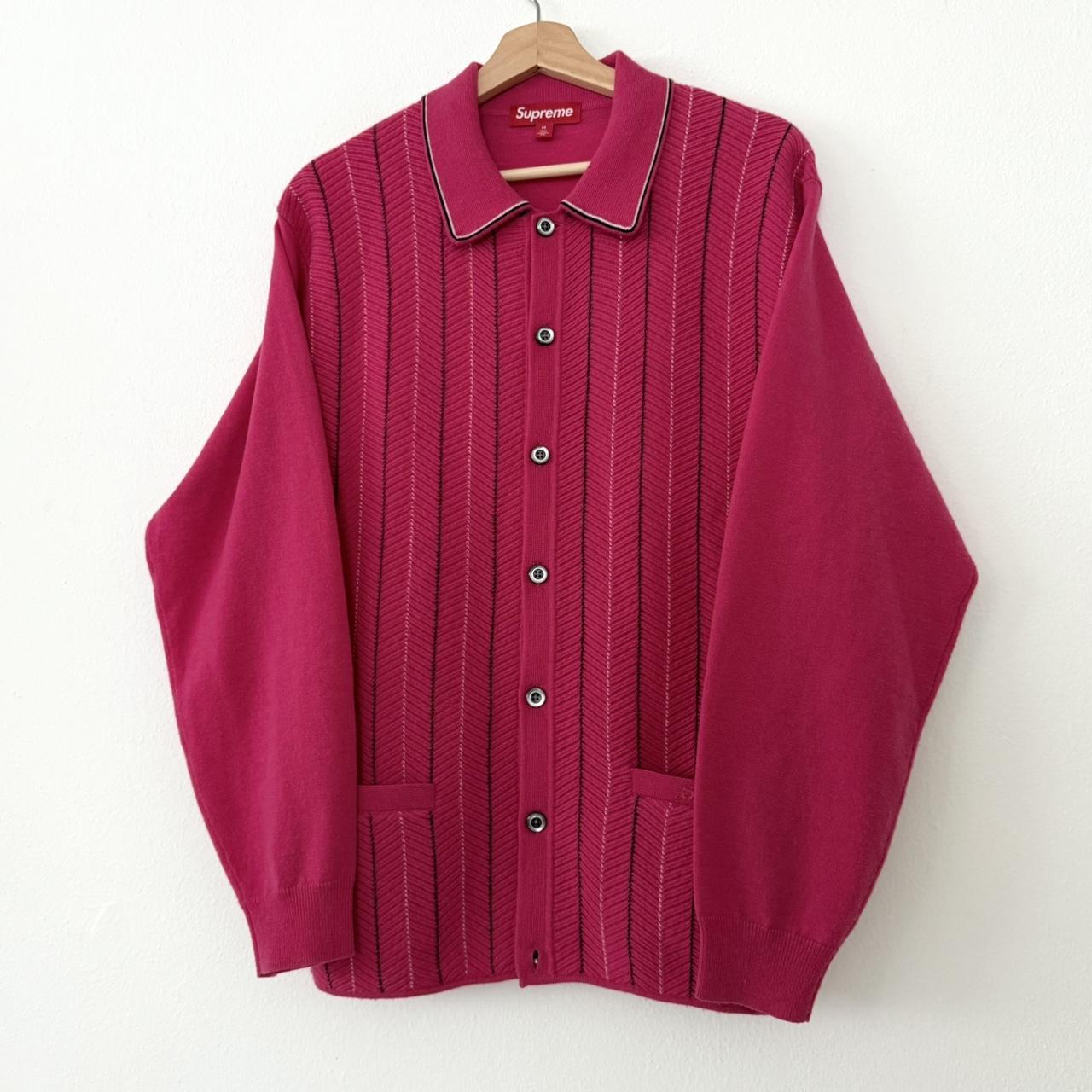 トップス Supreme Herringbone Cardigan pink Supreme Herringbone Cardigan pink Supreme Herringbone Cardigan