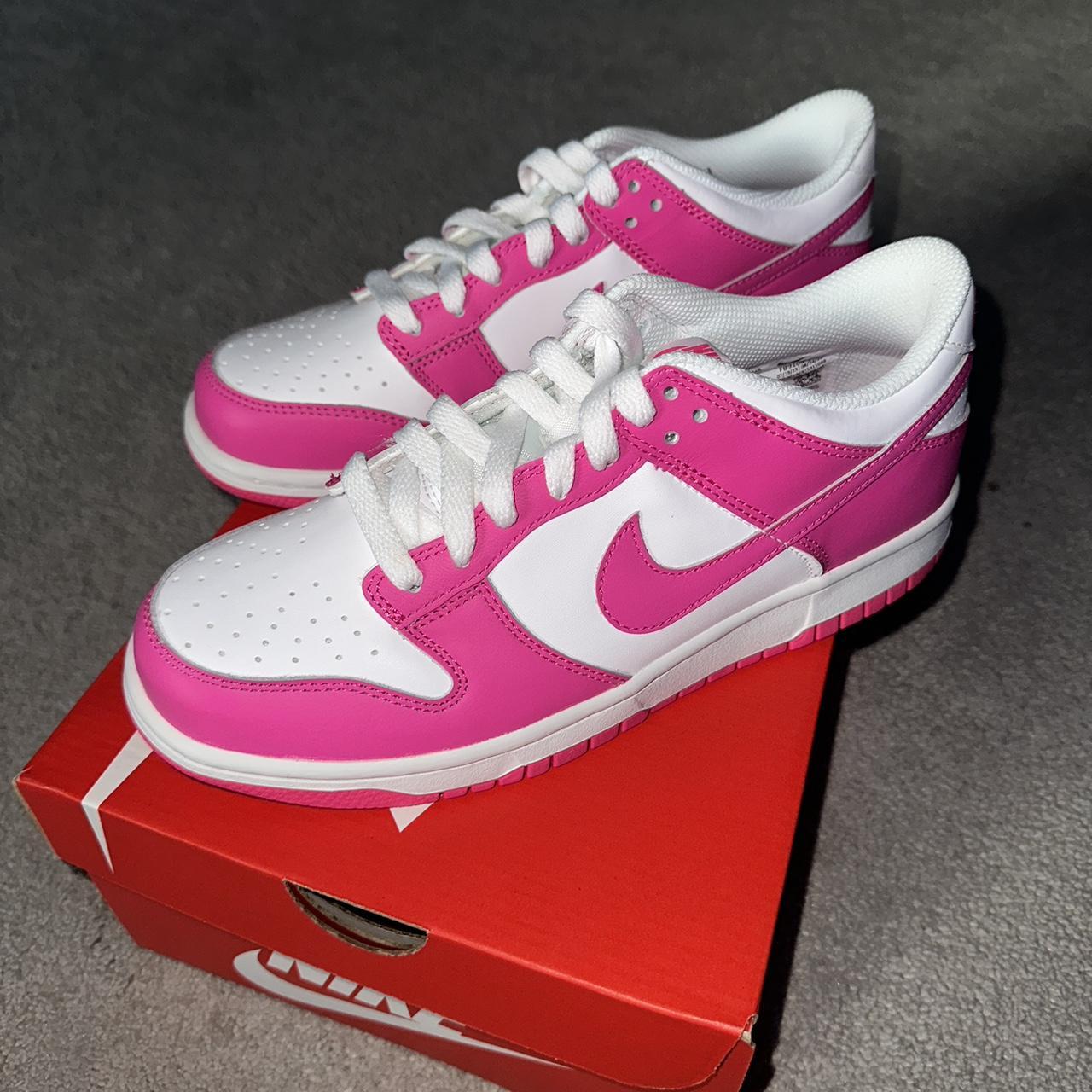 Nike dunk low laser fuchsia gs pink uk 5 and 6... - Depop