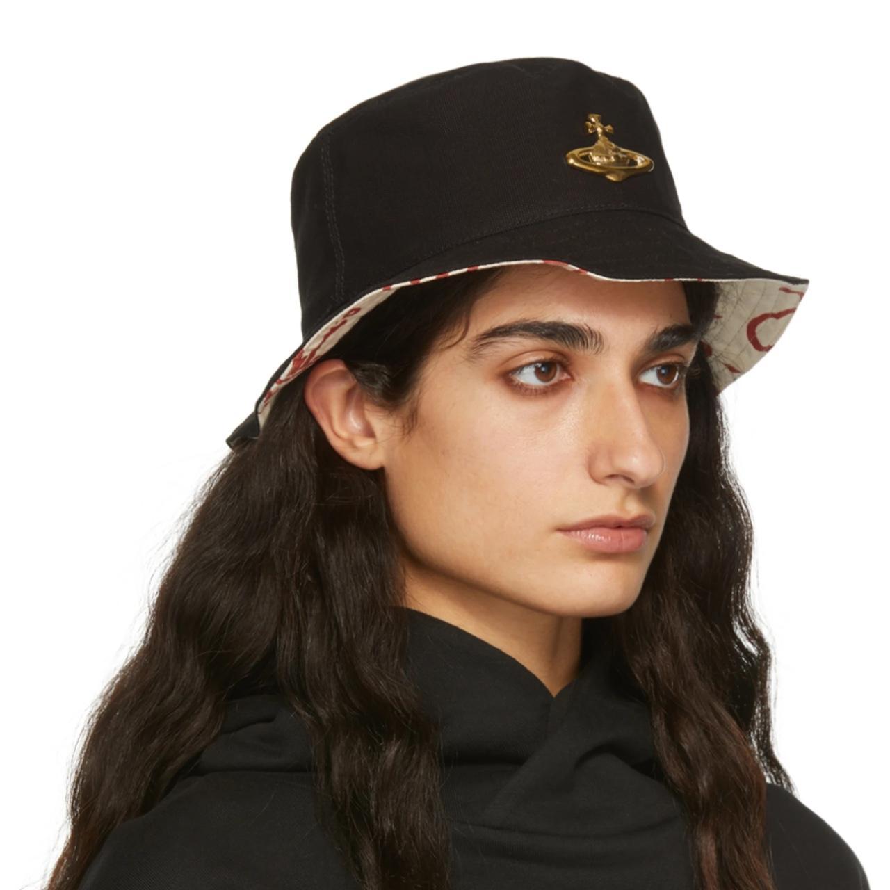 Vivienne Westwood Fisher Bucket Hat in black from... - Depop