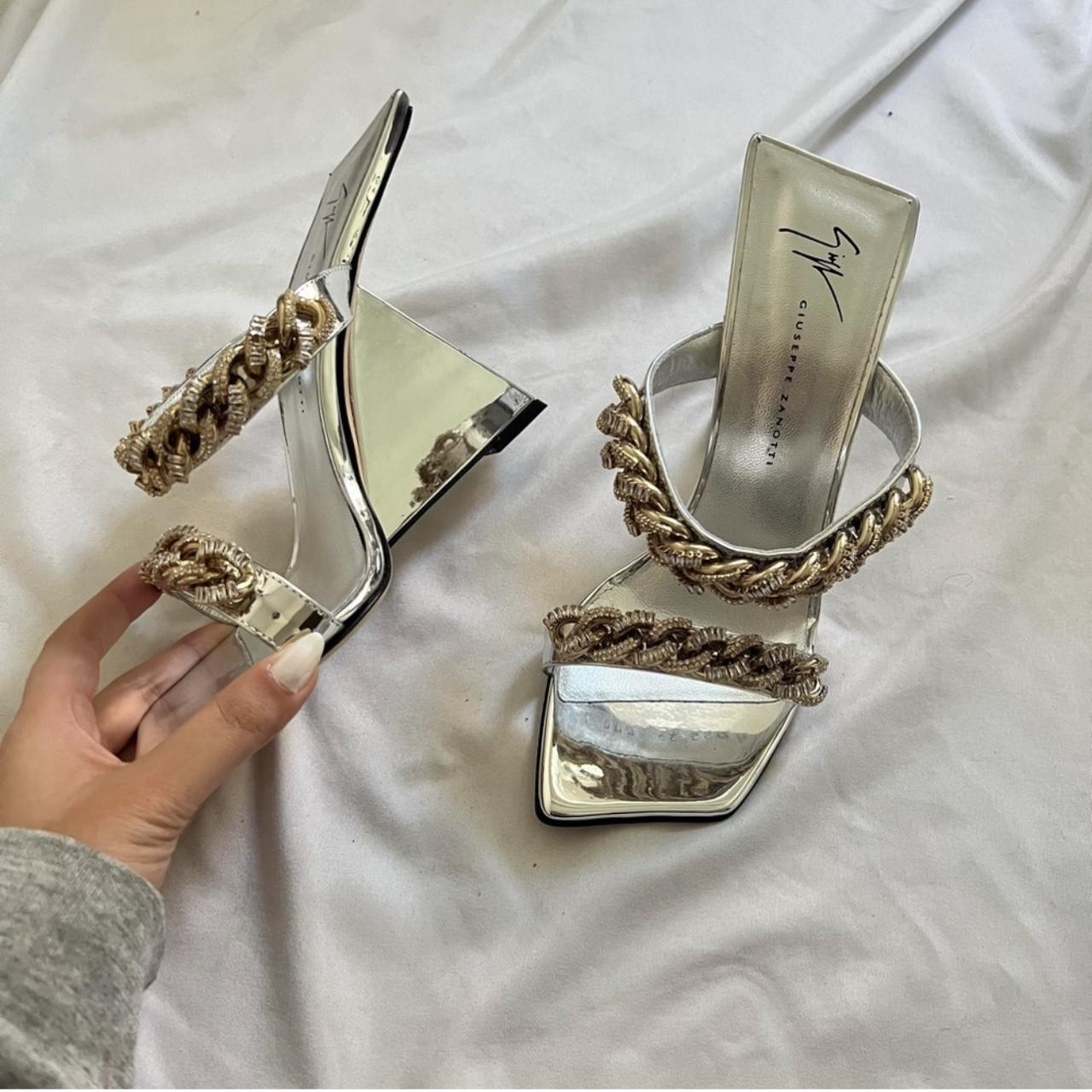 giuseppe zanotti silver heels