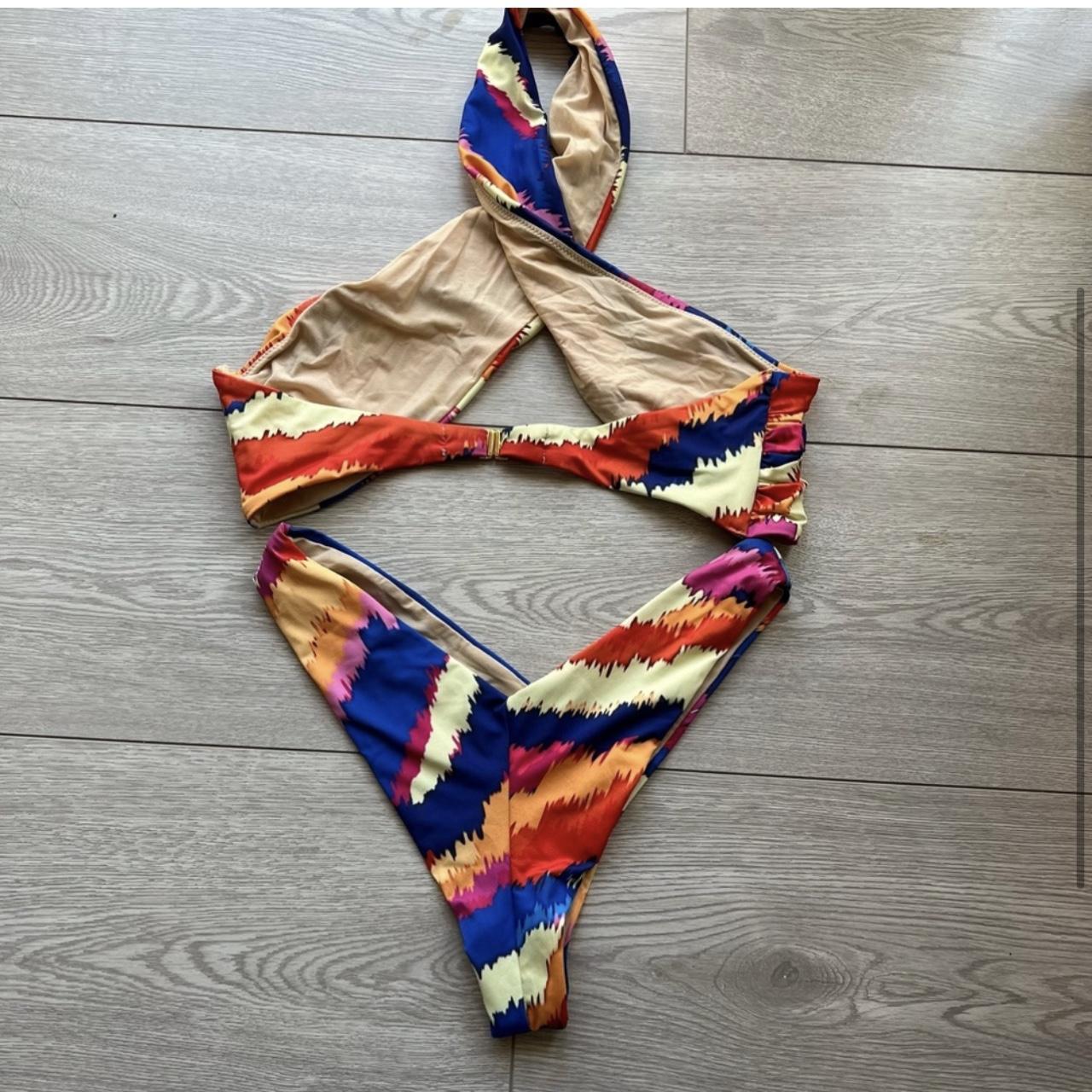 Jemine Multicolor Wrap Halter Bikini. Retail:... - Depop