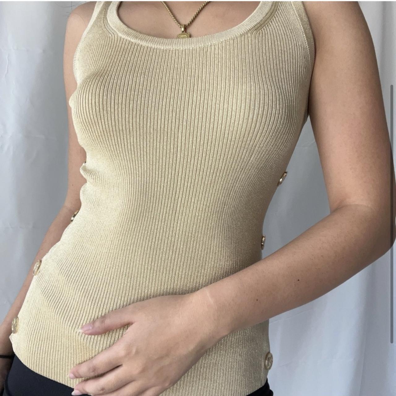 Metallic Rib Knit Tank Top