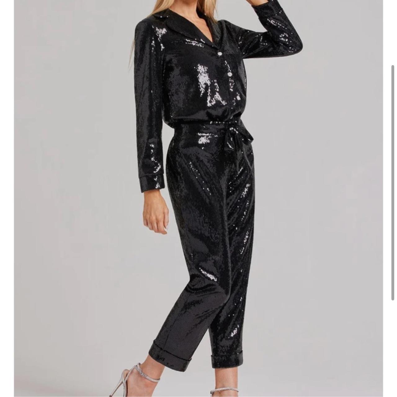 Nadine Merabi Black Sequin Pant Set Retail Depop