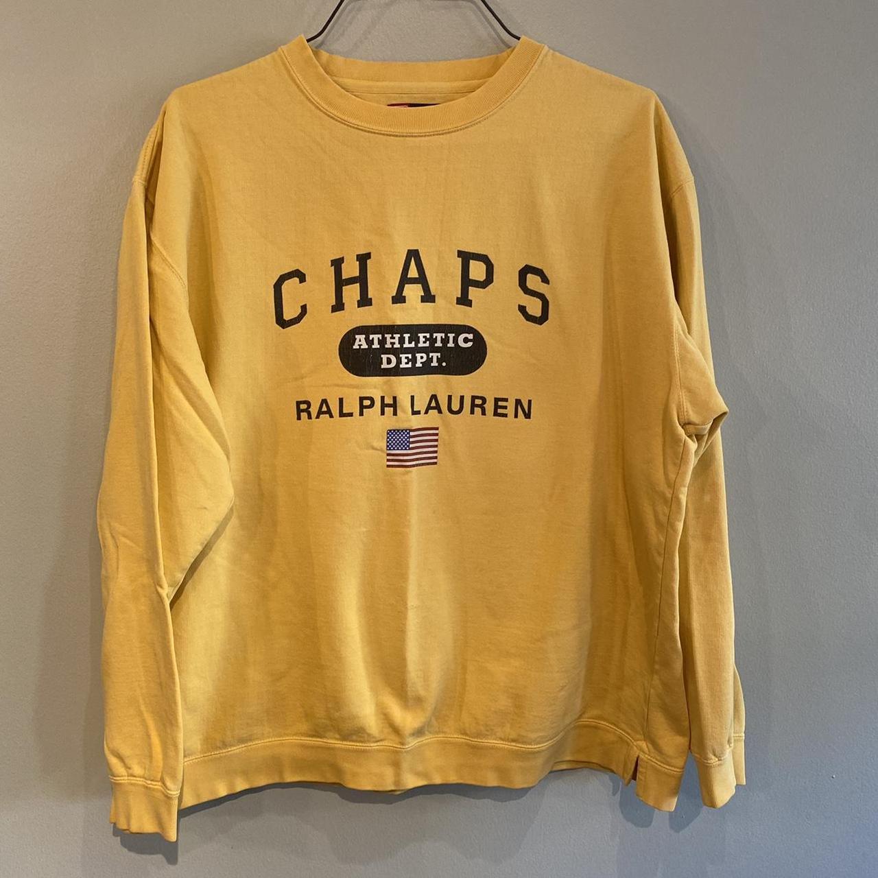Chaps Men's Yellow Sweatshirt | Depop