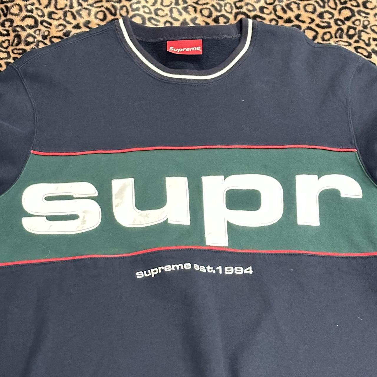 Supreme 2019 piping navy blue crewneck, Size: medium, 💙