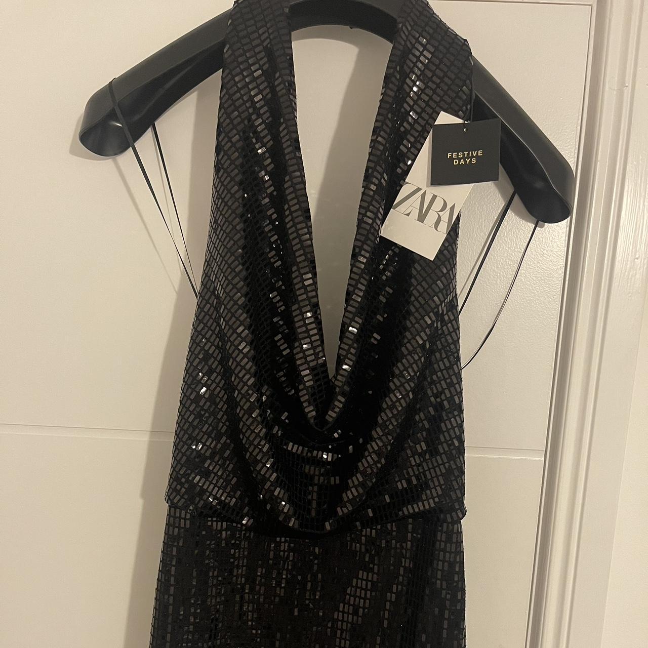 Brand new Zara black backless sparkly playsuit. Tags... - Depop