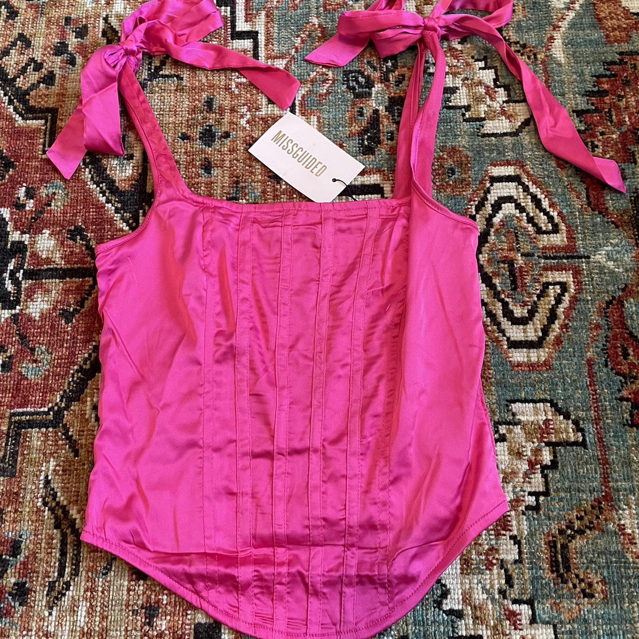 NWT Missguided pink corset top (no boning or - Depop