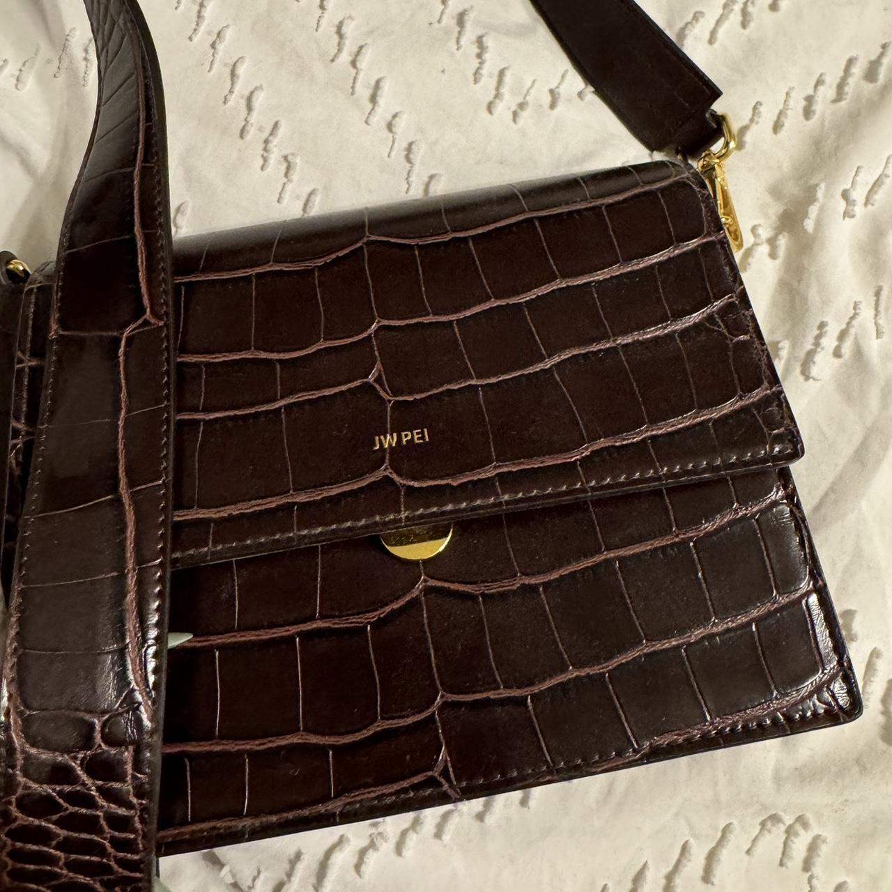 Friday JW PEI bag Embossed Leather Deep brown color... - Depop