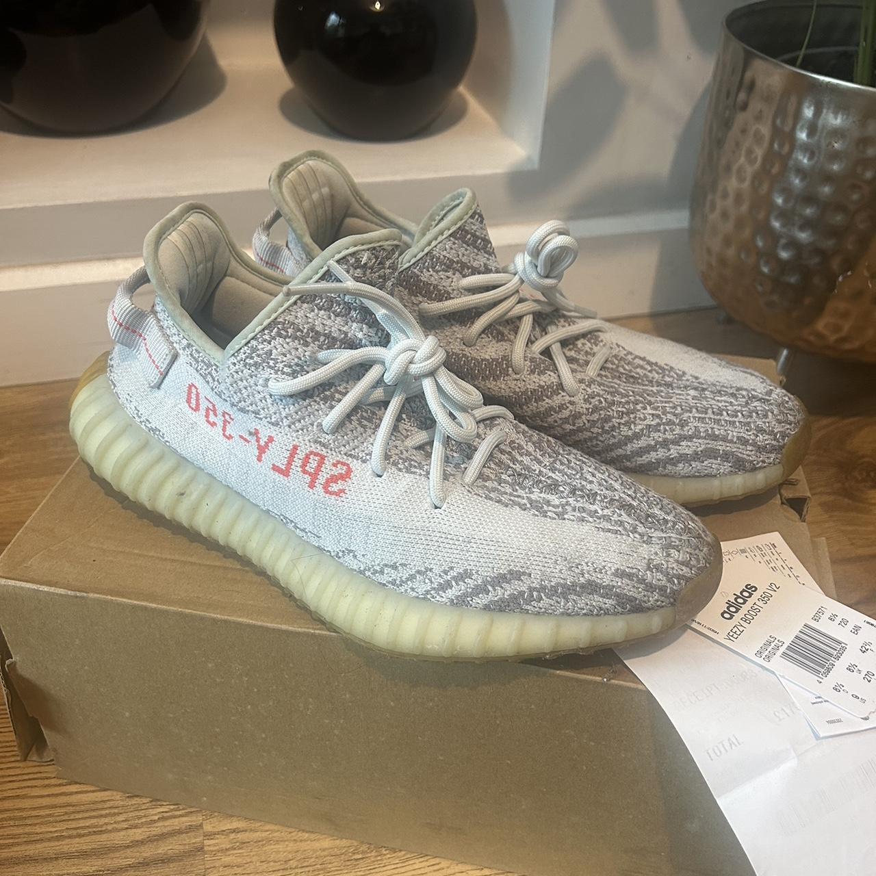 Yeezy boost 350 v2 Blue tint 8/10 condition... - Depop