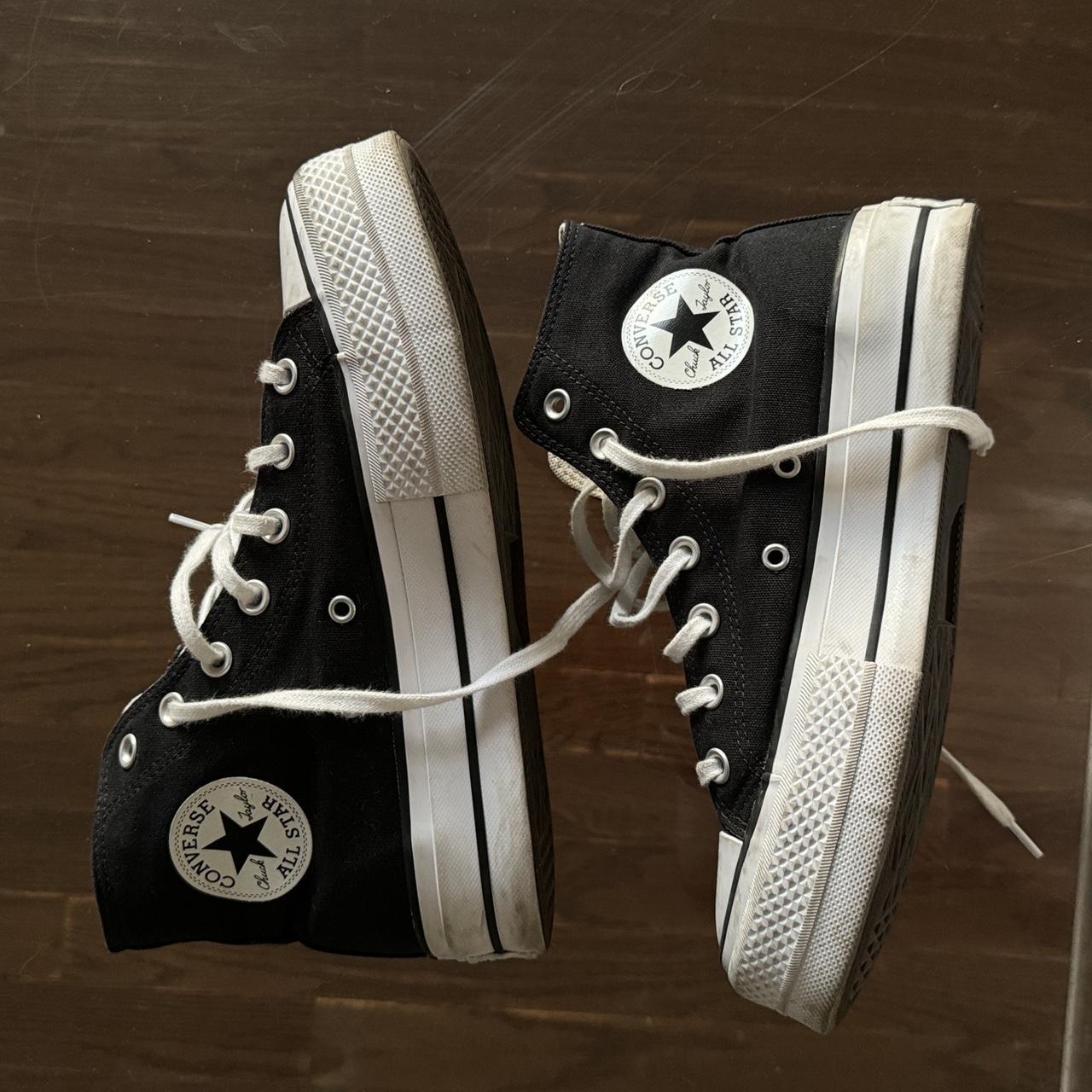 Converse plateforme noir online haute