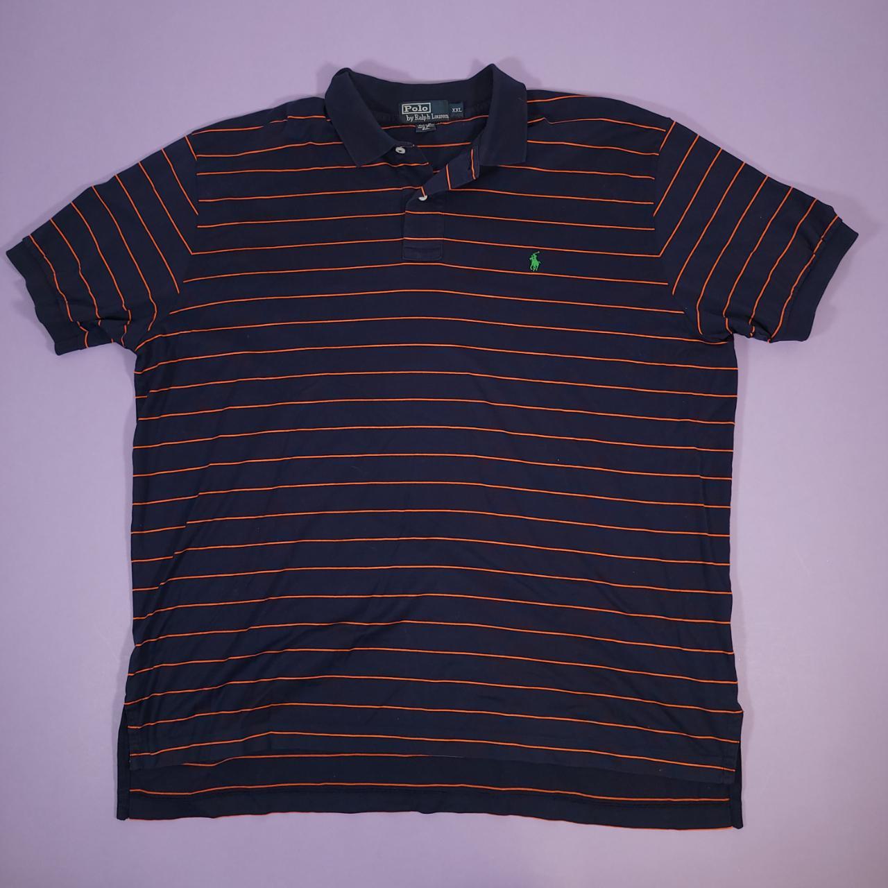 Vintage Polo Ralph Lauren Navy Blue and Orange... - Depop