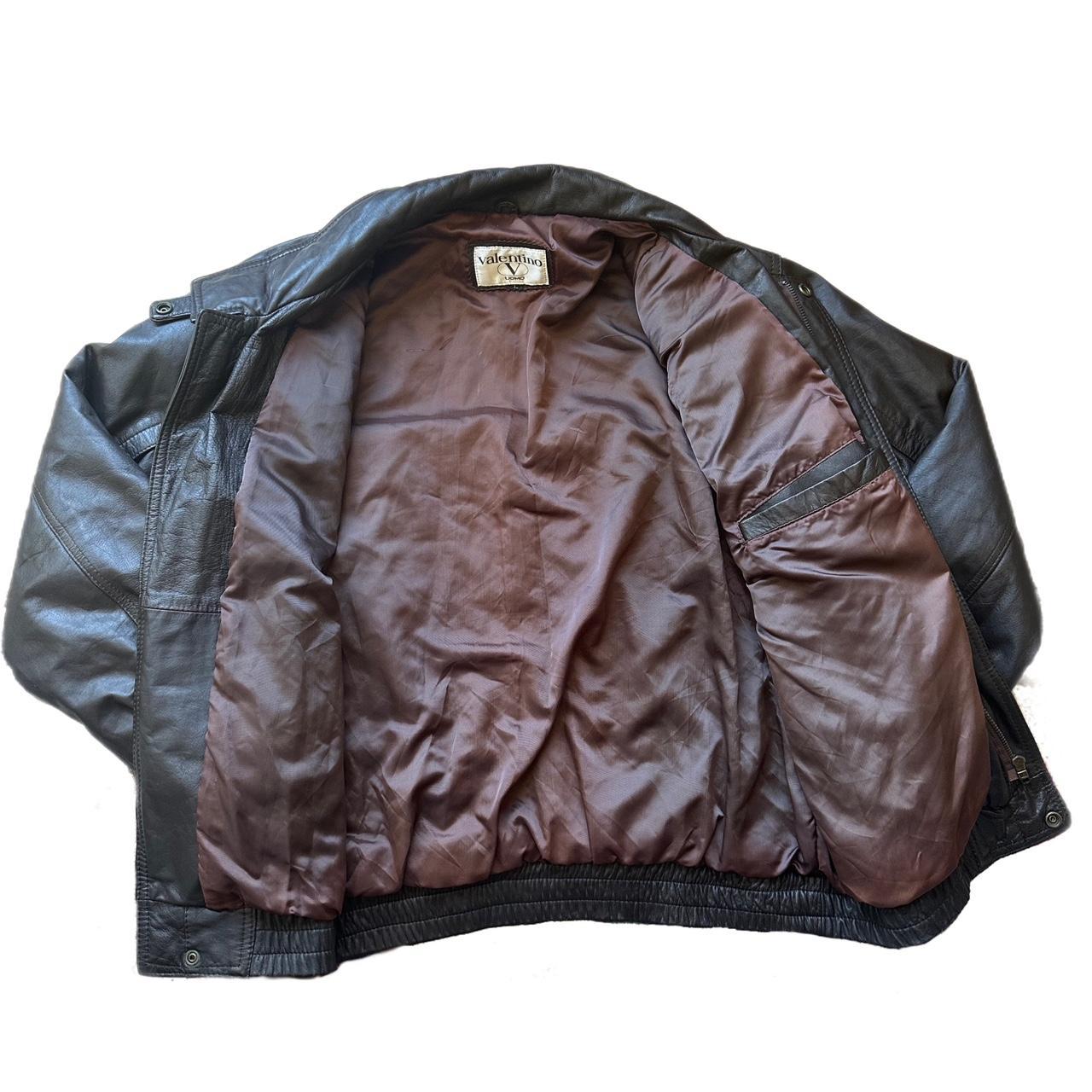 Vintage Valentino Beown Leather Jacket Size: L In... - Depop