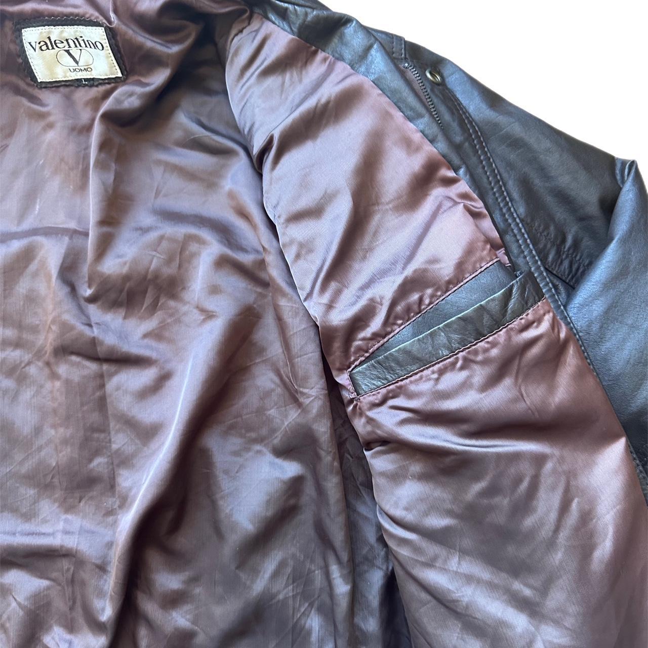 Vintage Valentino Beown Leather Jacket Size: L In... - Depop