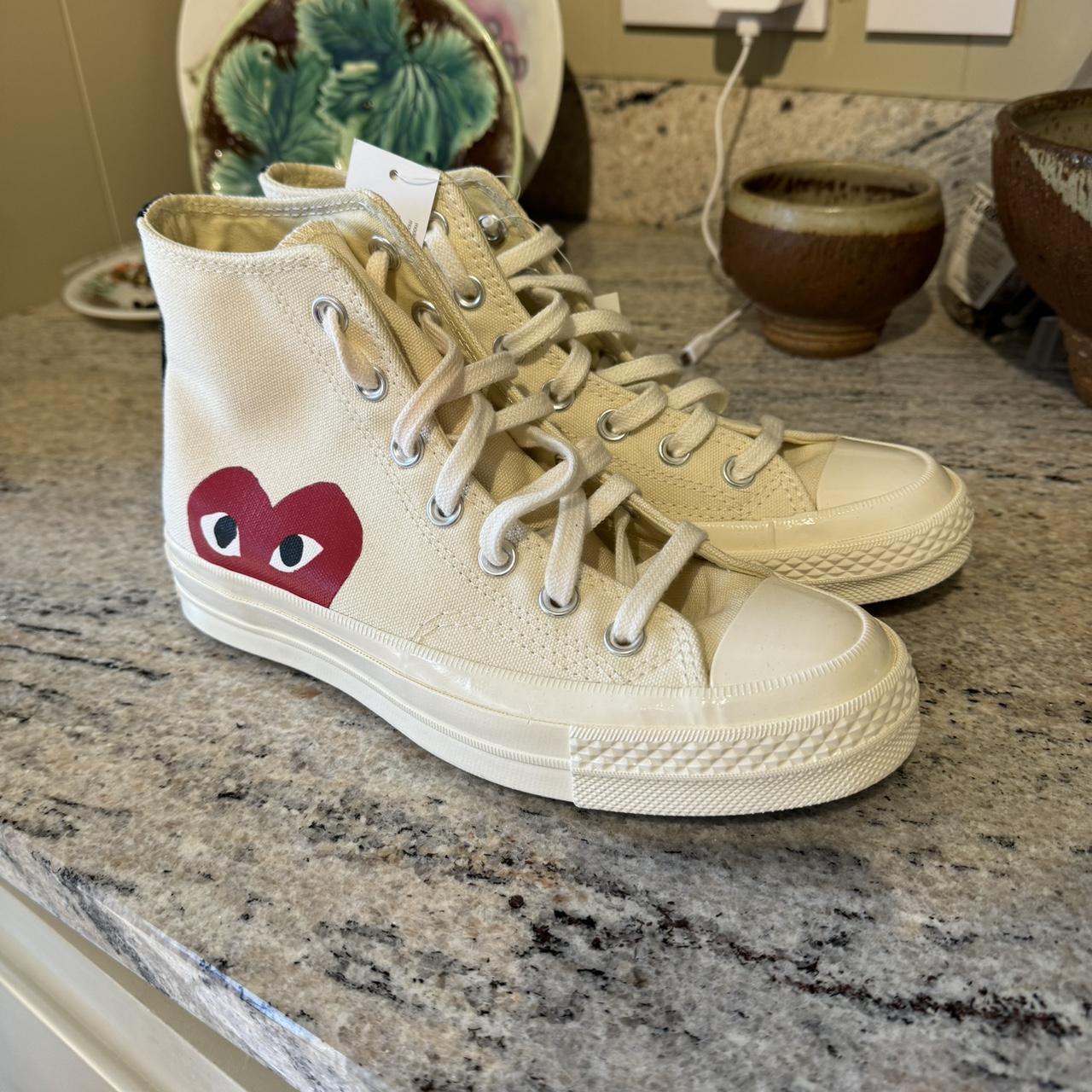 Converse x Comme des Garçons PLAY Chuck 70. Colour:... - Depop