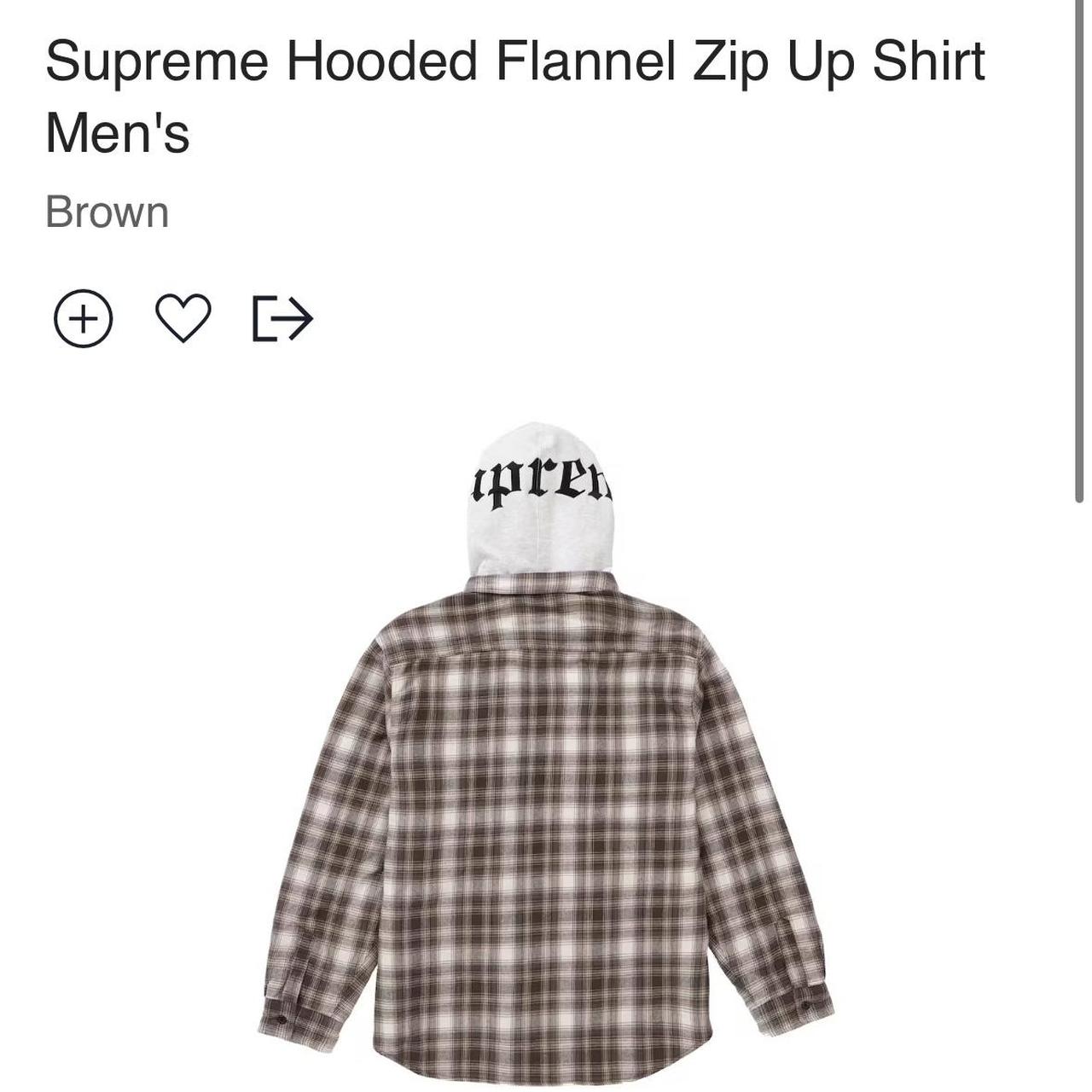 Supreme Hooded Flannel Zip Up Shirt Men's taken out... - Depop