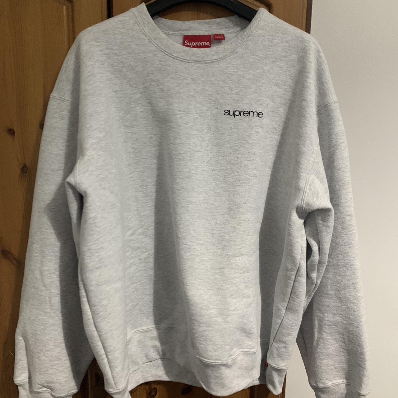 SUPREME STRIPED CREW NECK HOODIE PF4756 BLACK WHITE