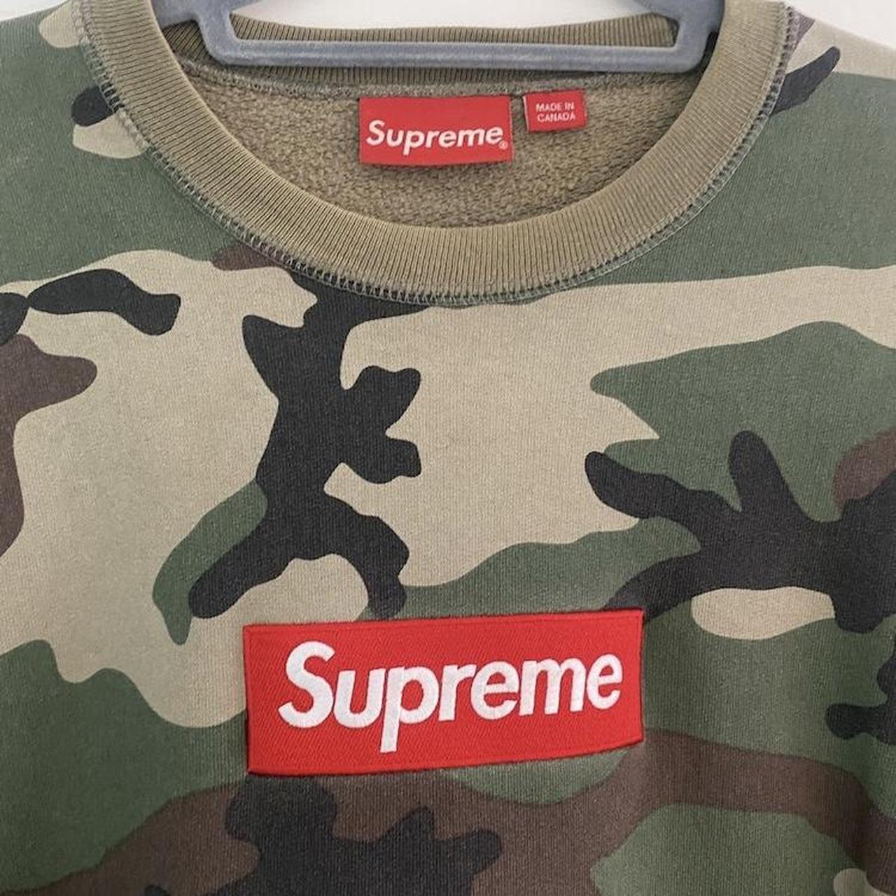 Supreme Box logo camouflage crew neck sweatshirt... - Depop