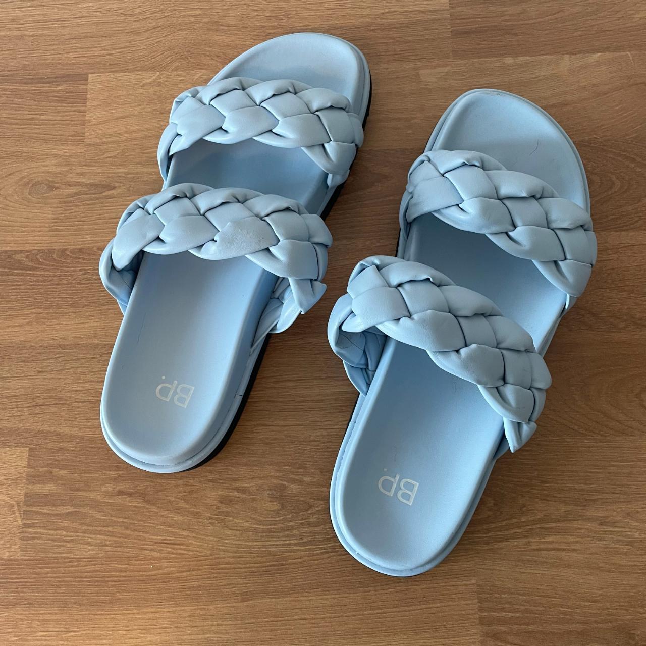 BP Baby Blue Braided Sandals -like new, only worn Depop