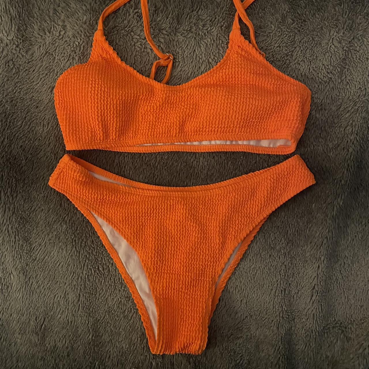 Shein Womens Orange Bikinis And Tankini Sets Depop