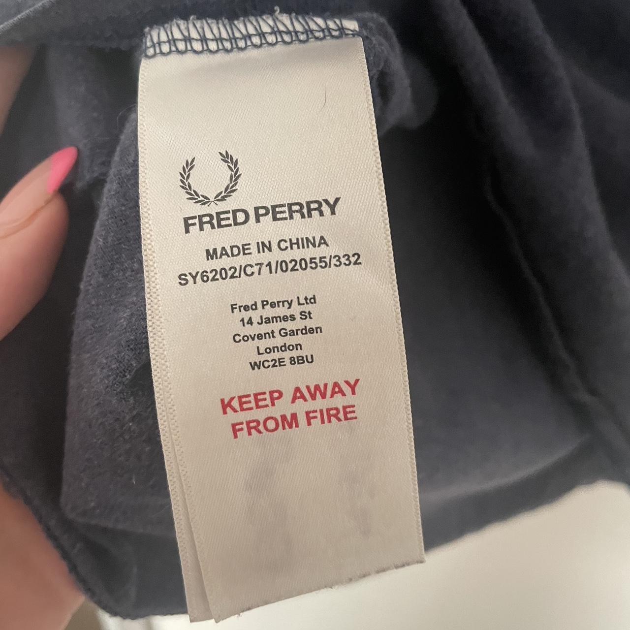 Navy Fred Perry t shirt kids size large. Perfect... - Depop