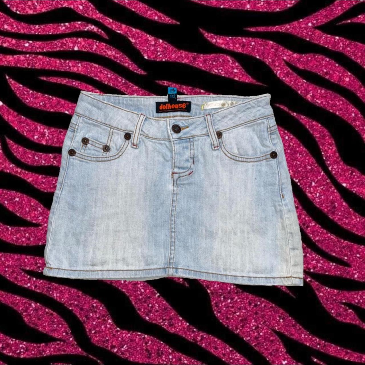 Dollhouse denim skirt Light wash iconic skirt from... Depop