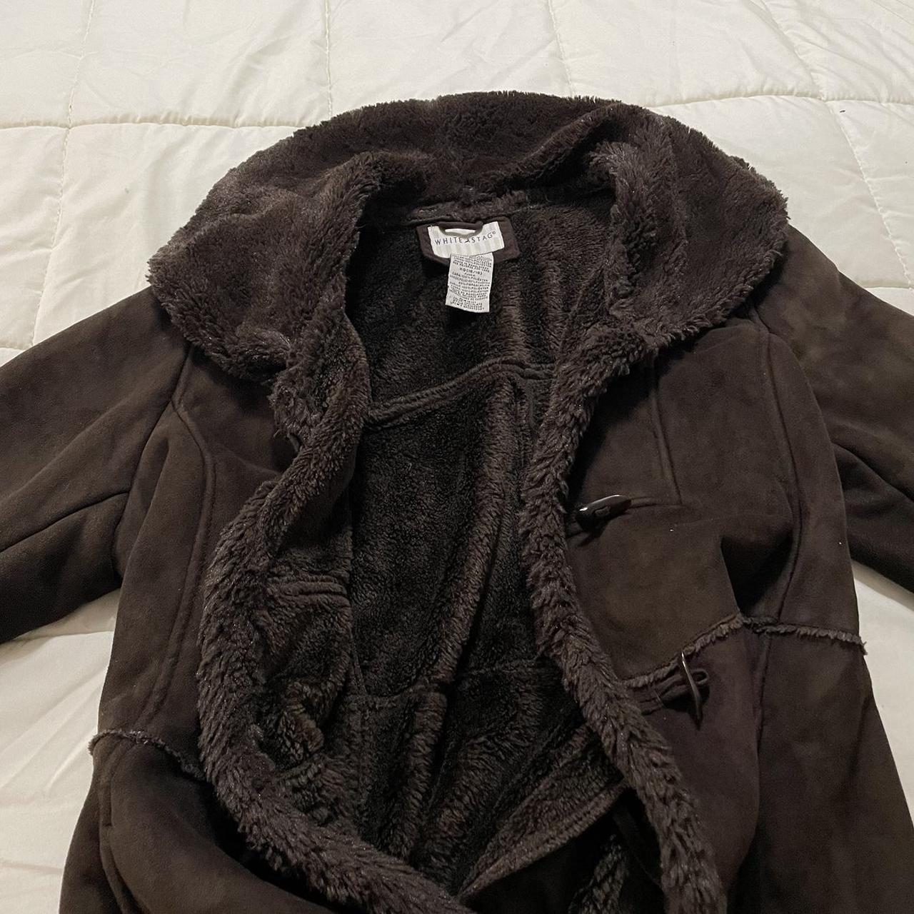 early 2000s brown pennylane coat teddy bear dark... - Depop