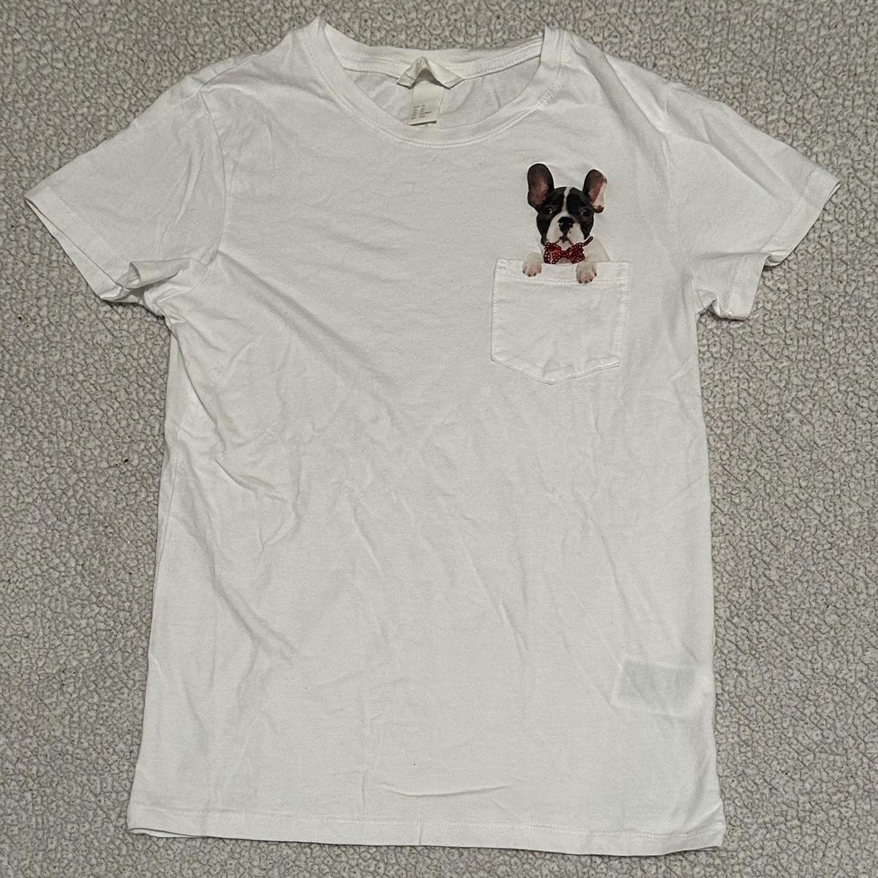 lil frenchie puppy pocket tee tee from h m never Depop