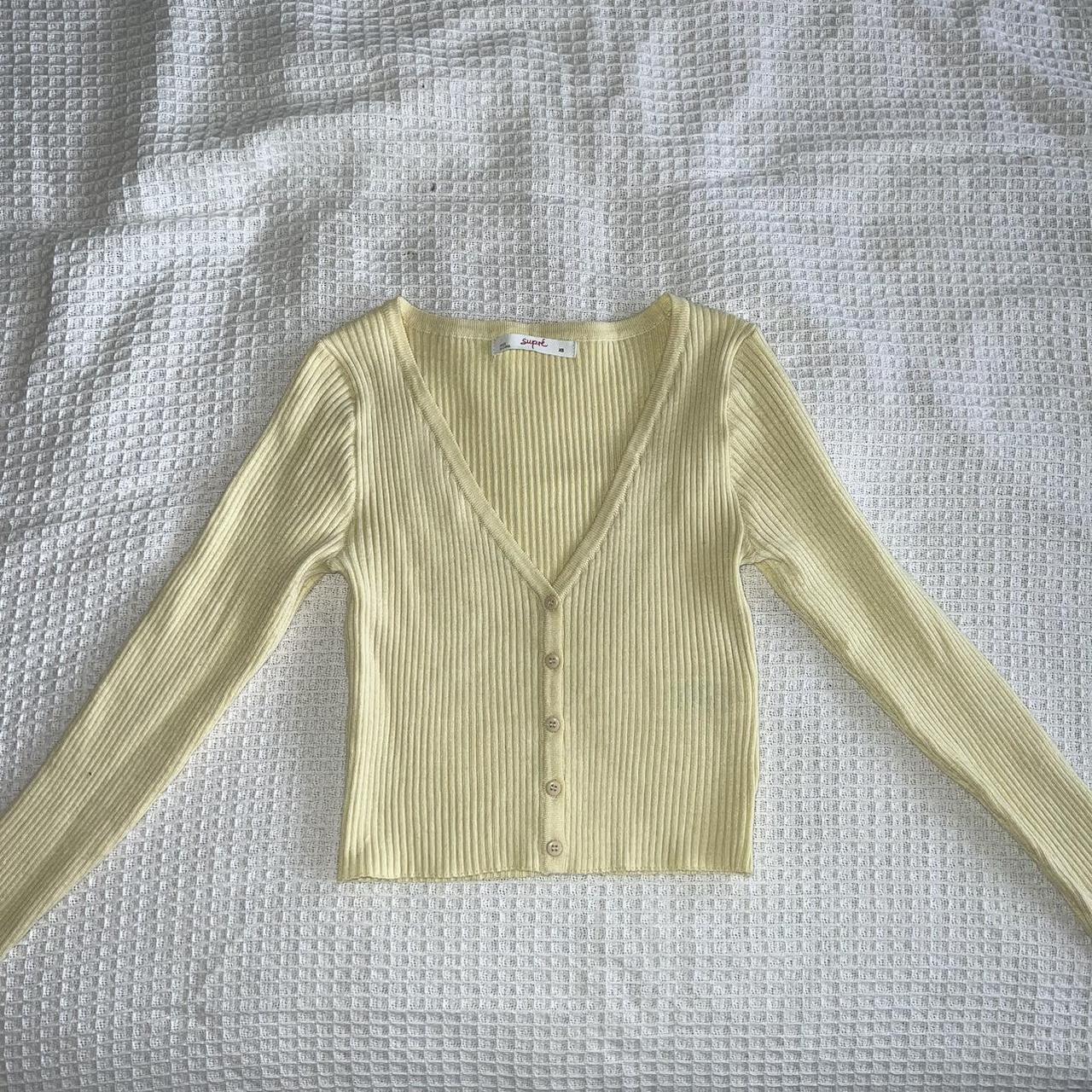 Supre Lemon Yellow Cardigan Size XS, best fit... - Depop