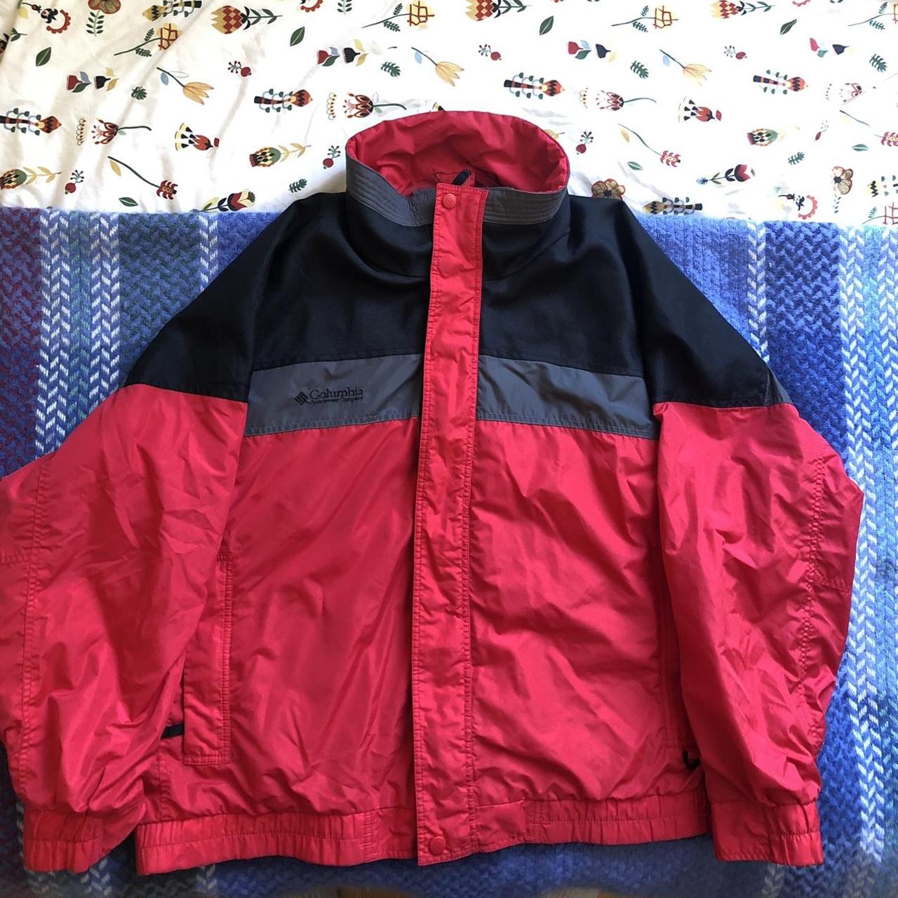 Columbia red waterproof jacket 10/10 condition... - Depop