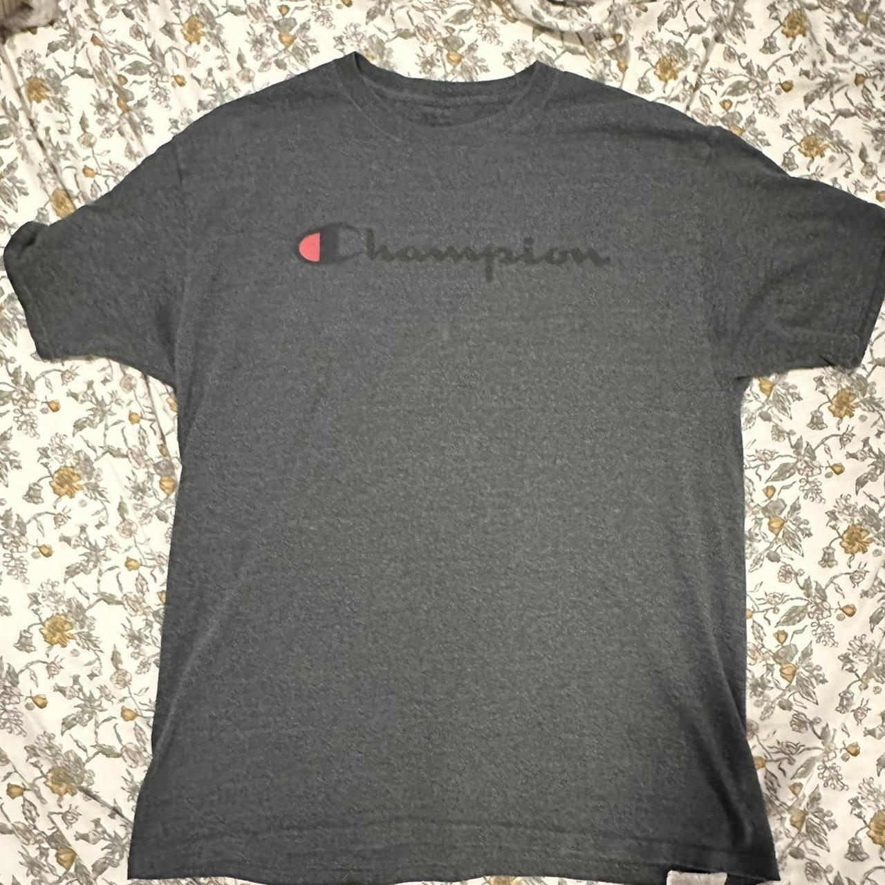 Champion Men's Grey T-shirt | Depop