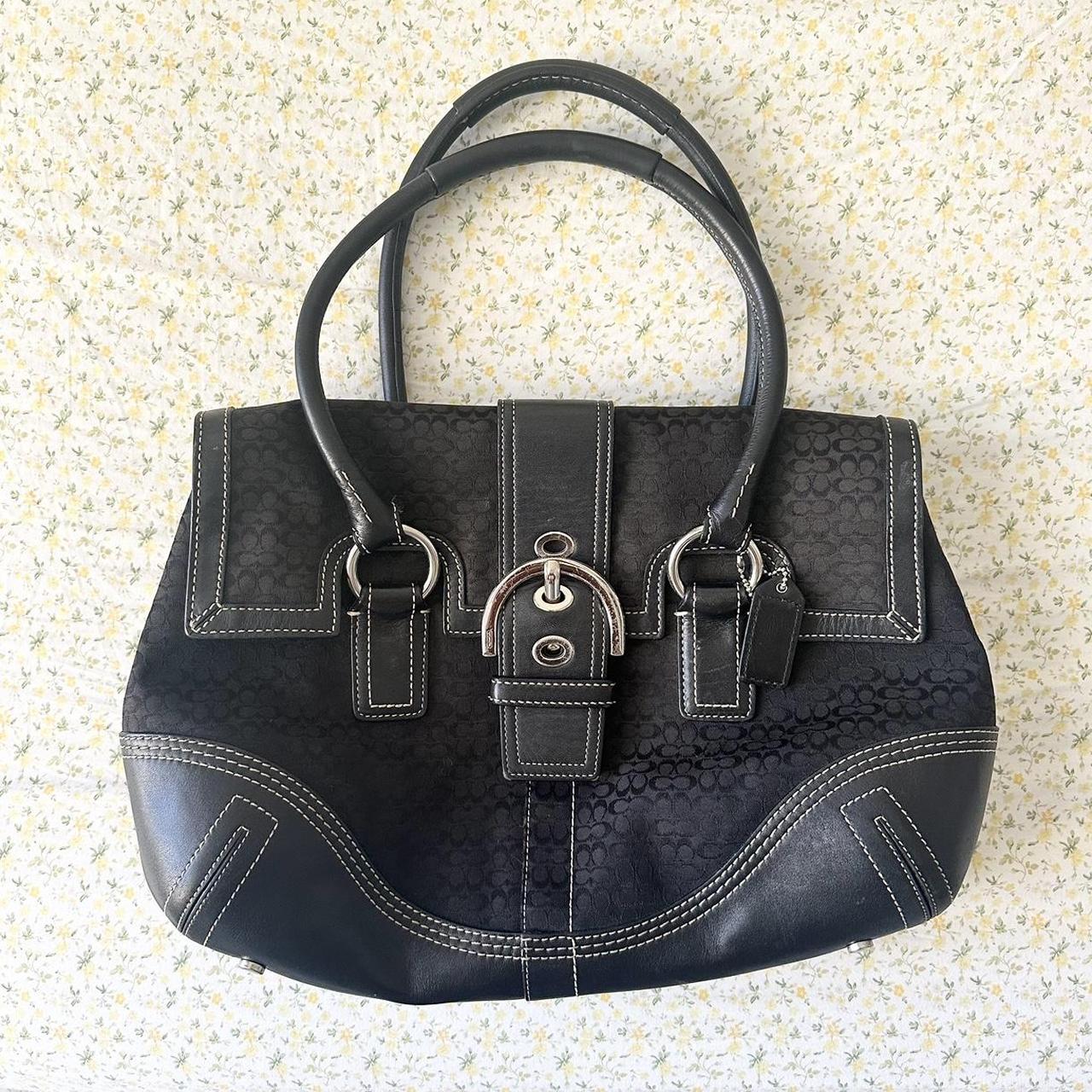 Black Coach buckle shoulder bag Really large Small... Depop