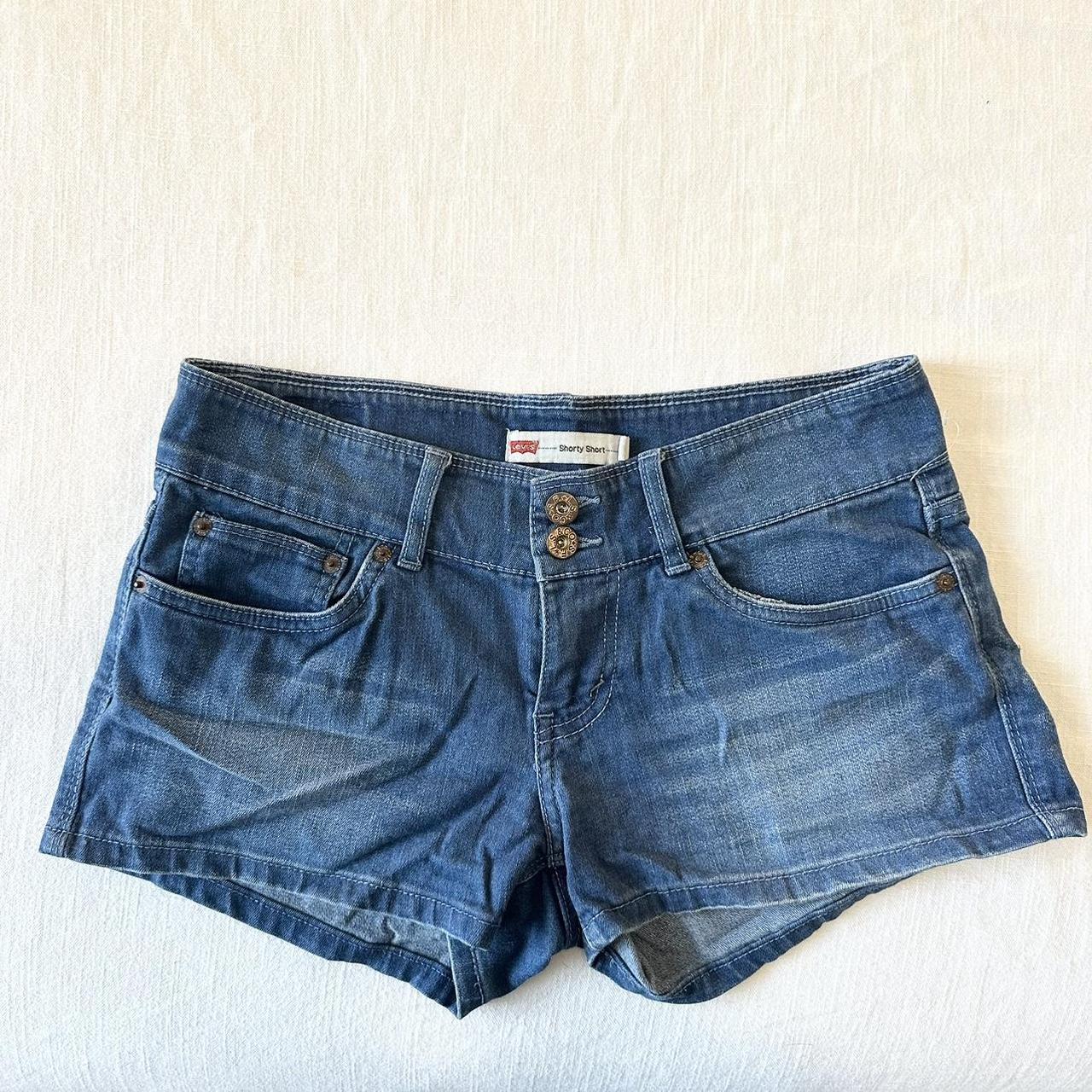 Vintage 2000s denim Levi micro mini shorts short... - Depop