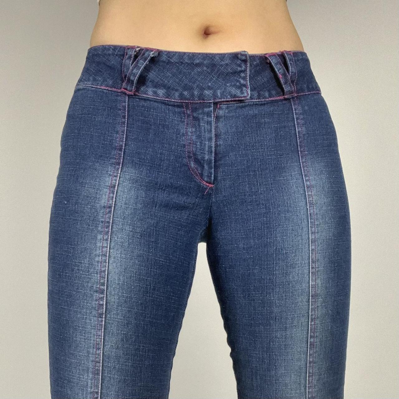 Women's Blue and Pink Jeans | Depop