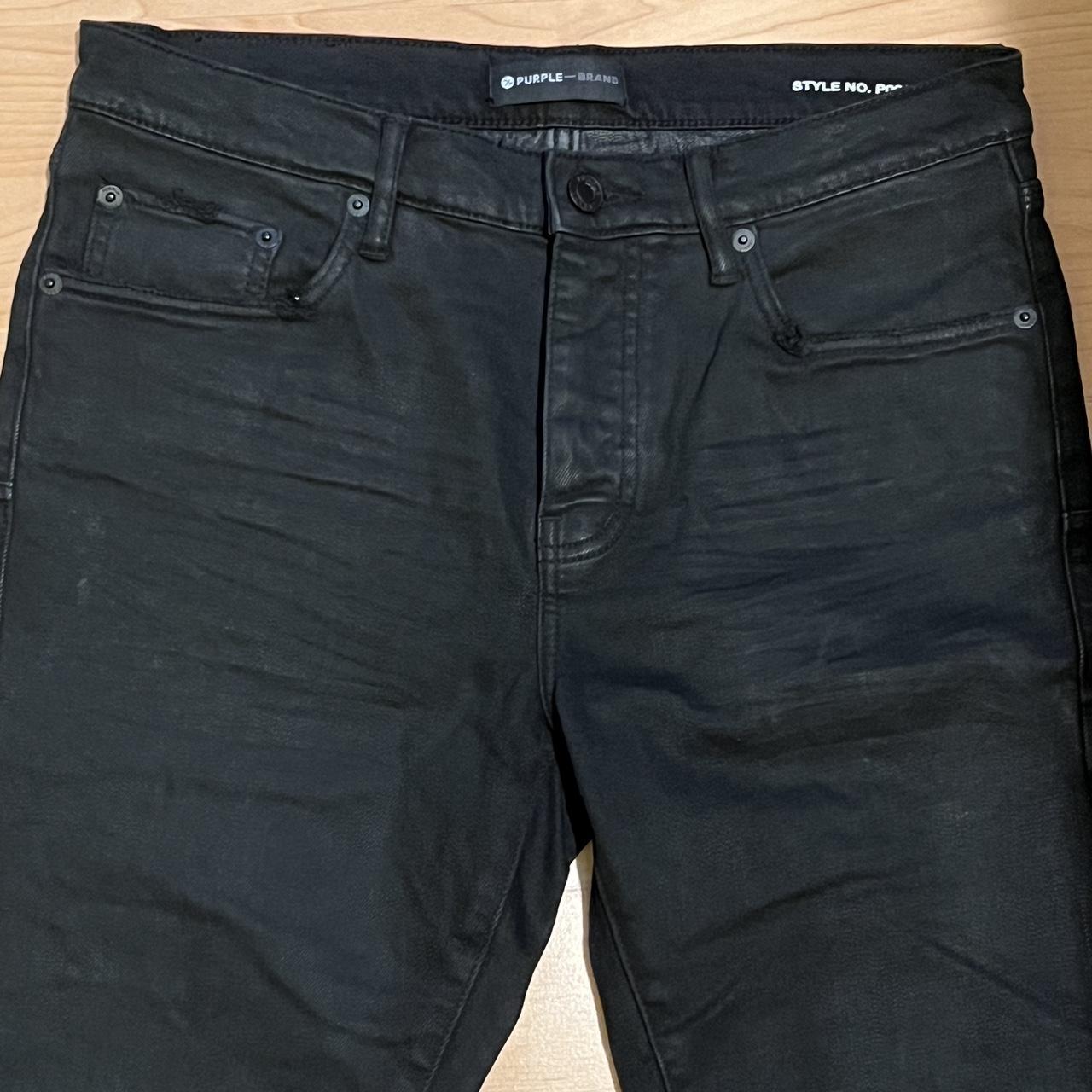 Purple brand jeans p001 black resin hemmed to... - Depop