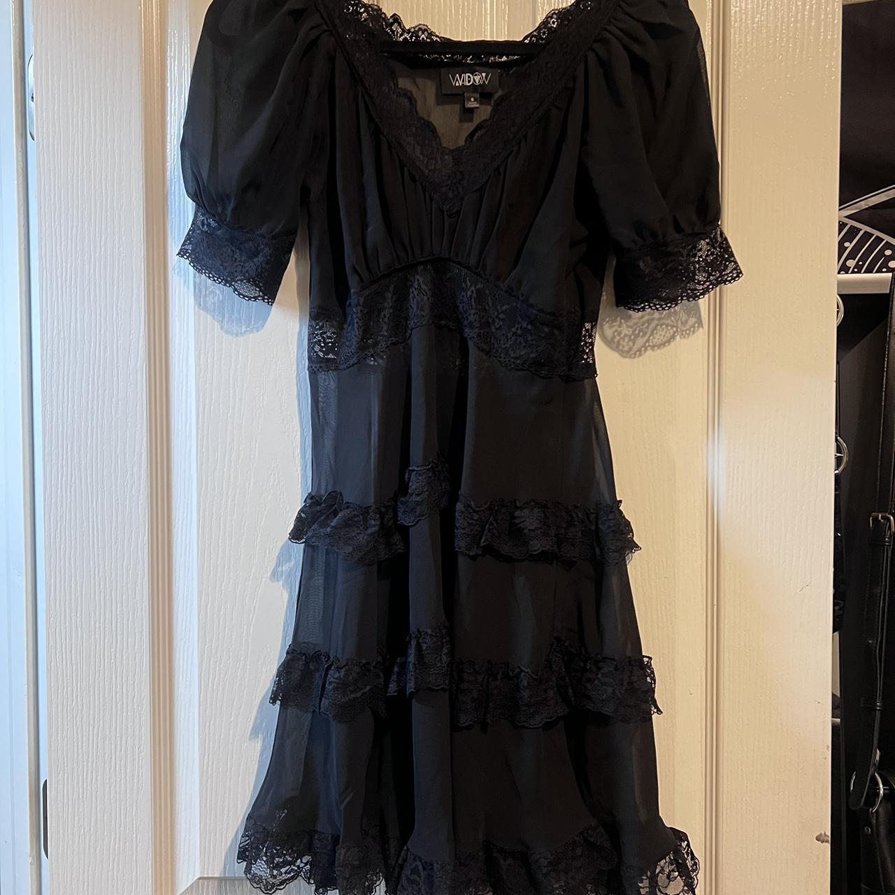 dollskill widow brand black sheer babydoll dress... - Depop