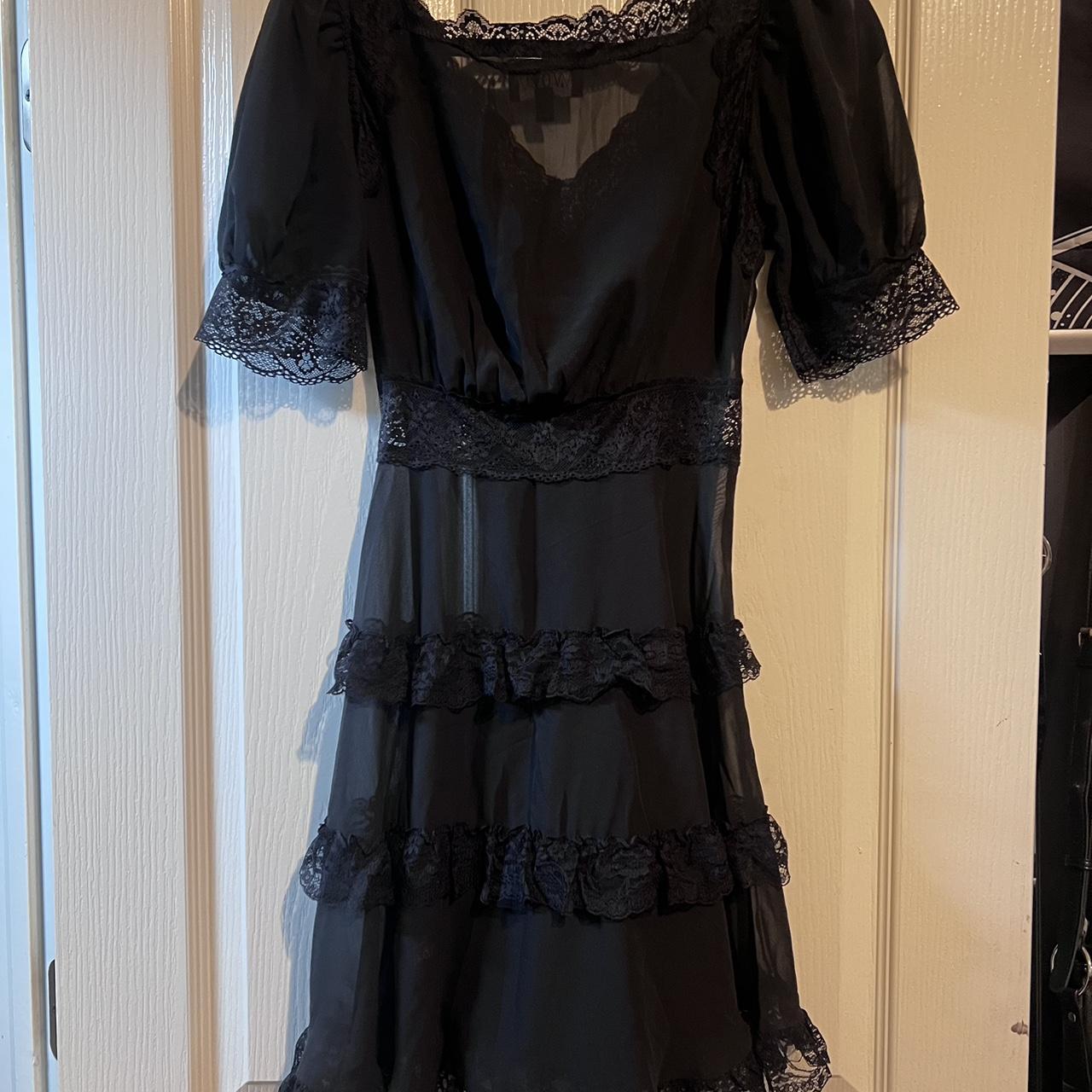 dollskill widow brand black sheer babydoll dress... - Depop