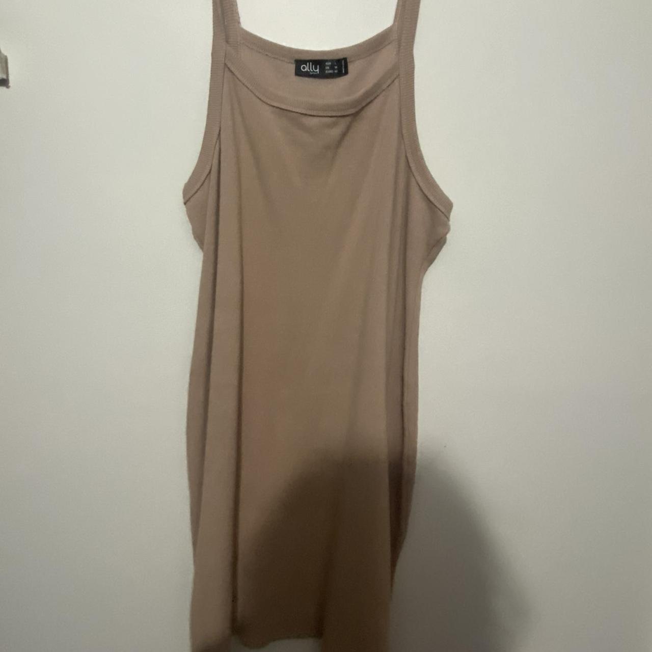 Alley beige mini dress Size L 12/14 - Depop