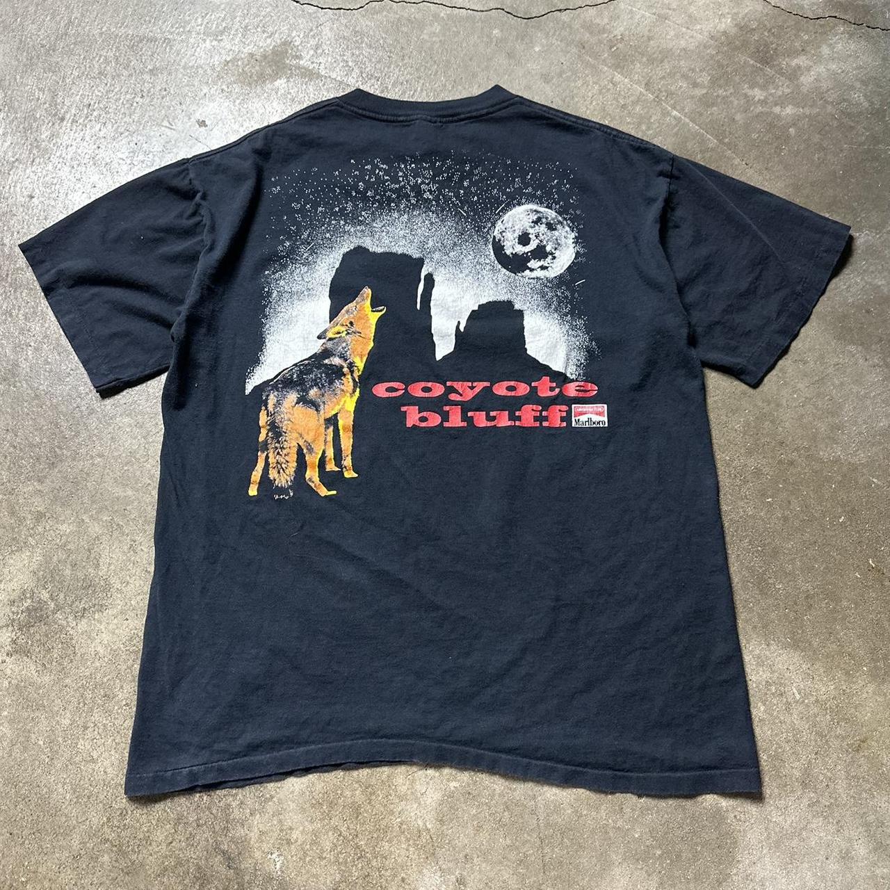 vintage Marlboro coyote bluff t shirt 1990s faded... - Depop