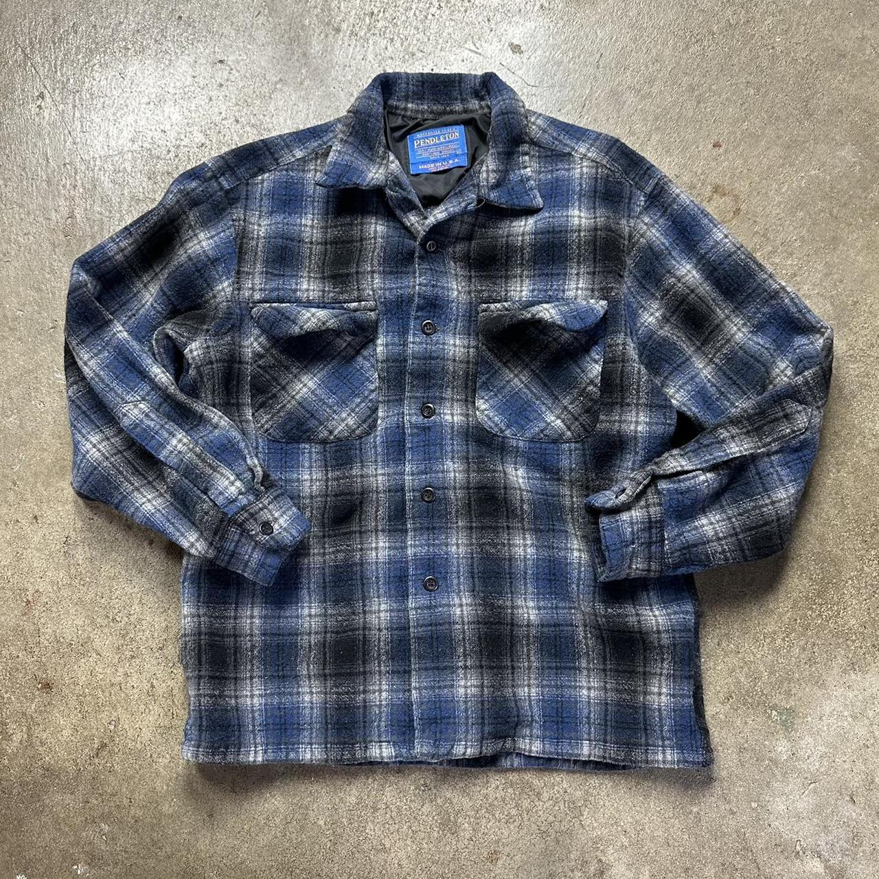 vintage Pendleton loop collar wool flannel... - Depop