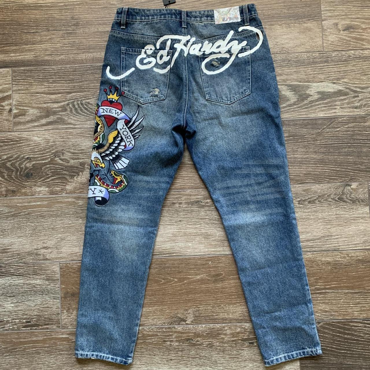 NWT ED HARDY DENIM JEANS SIZE 32 Will Ship Asap New Depop   P0 