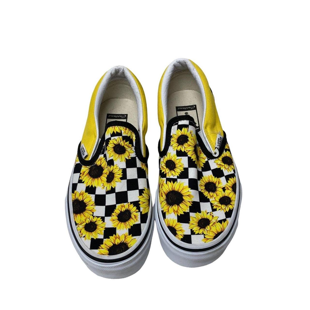 Vans sunflower checkered sales shoes