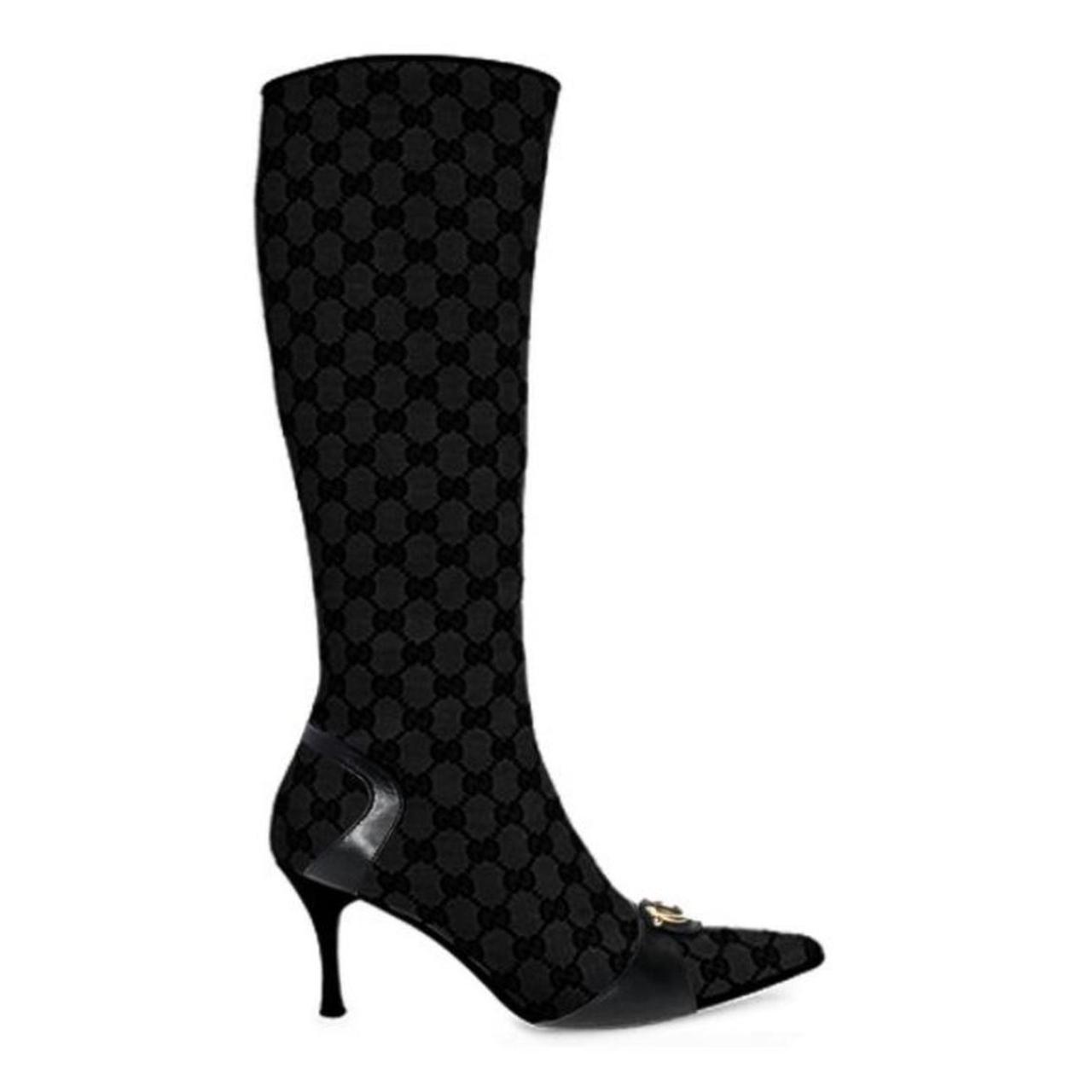 GUCCI MONOGRAM KNEE HIGH BOOTS (40), Iconic