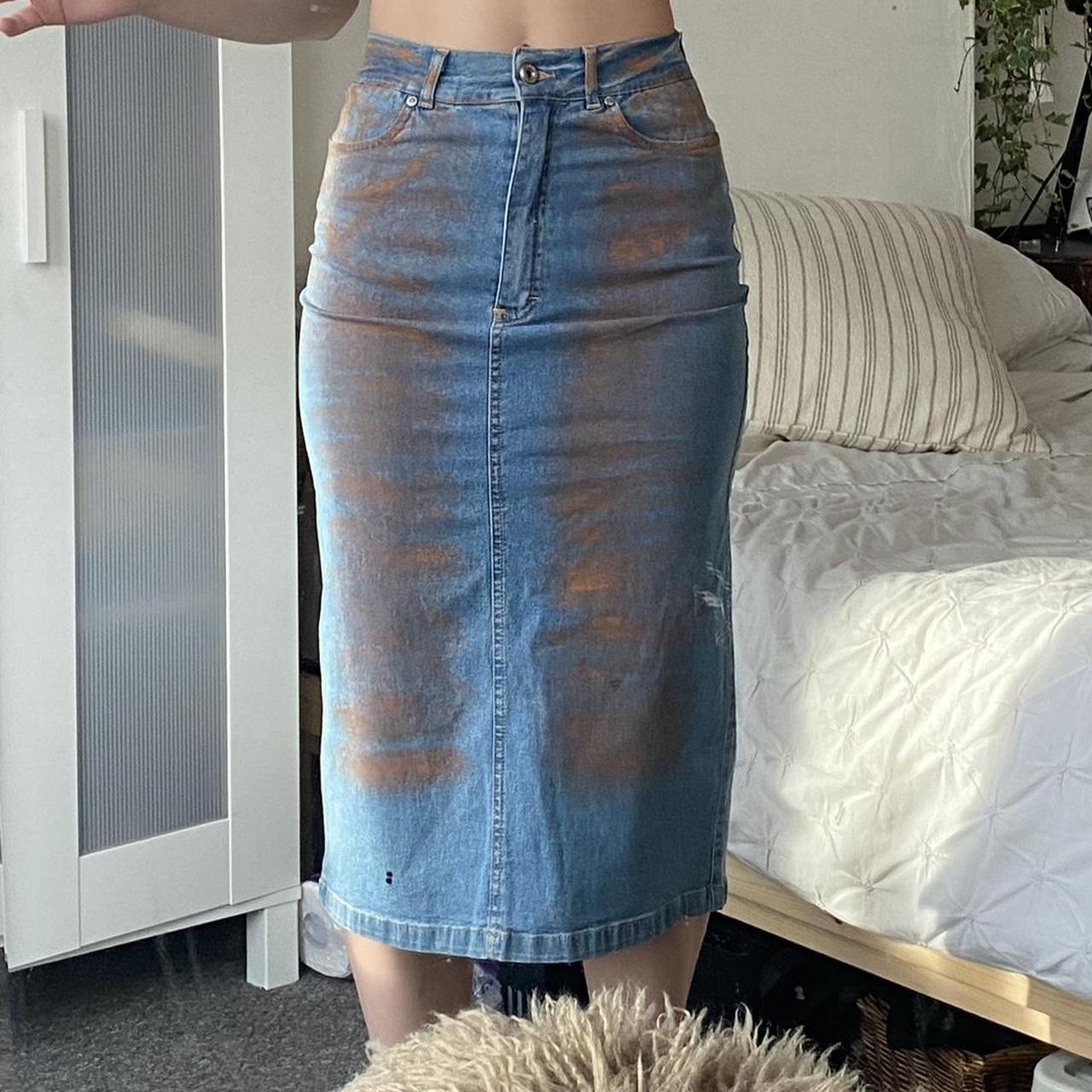 Women's Blue and Orange Skirt | Depop