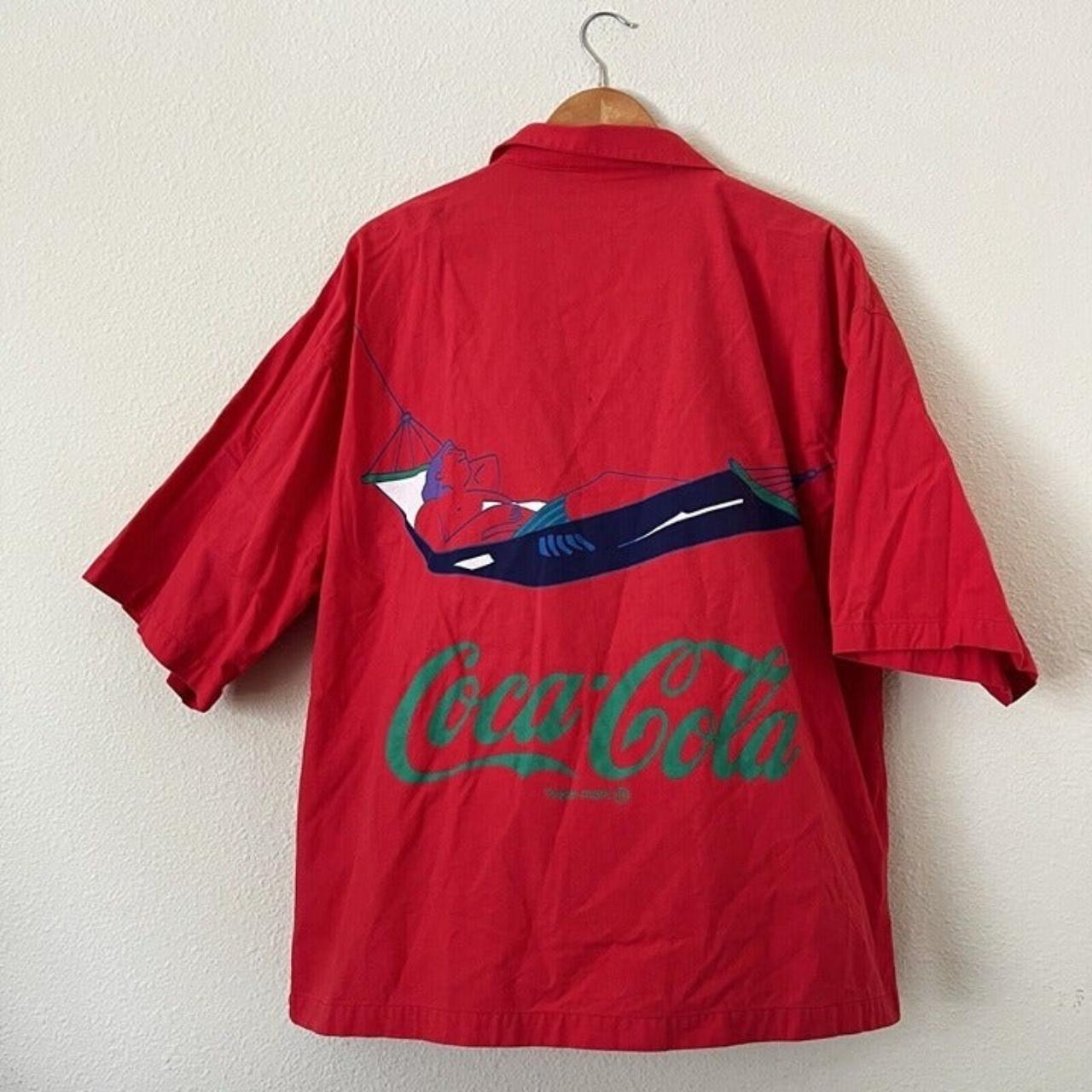 Vintage Rare Coca Cola Button Down Short Sleeve... - Depop