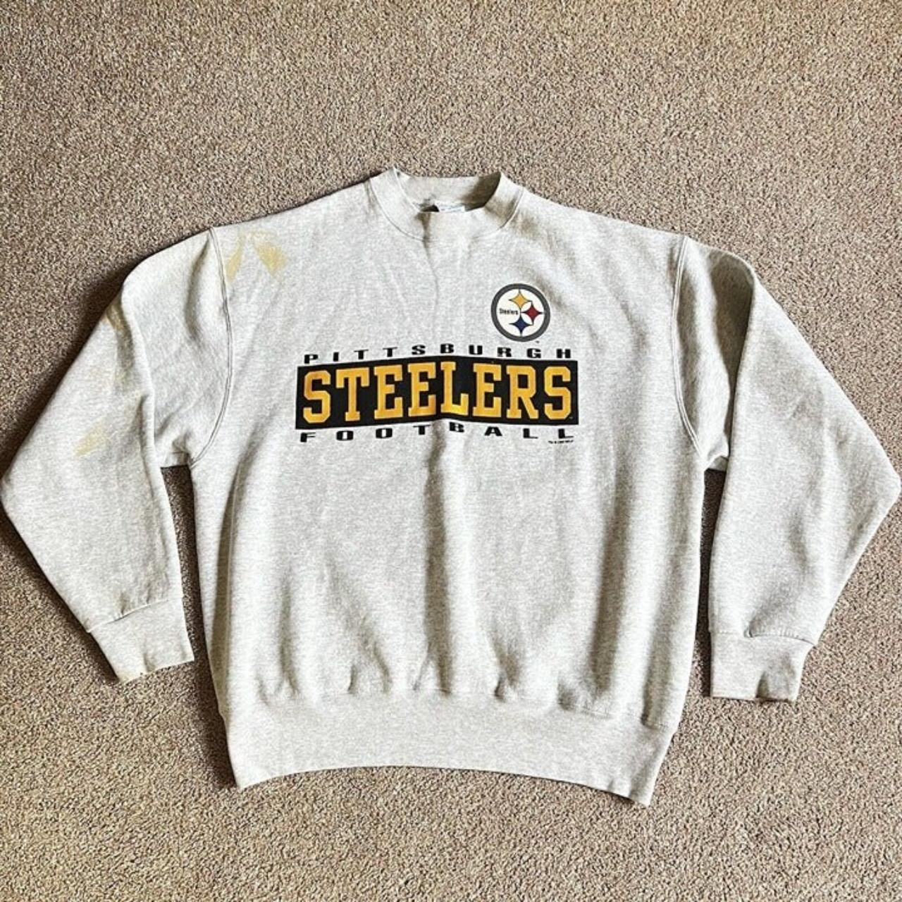 VINTAGE Pittsburgh Steelers Sweater Adult Large White Football Sweatshirt  Mens