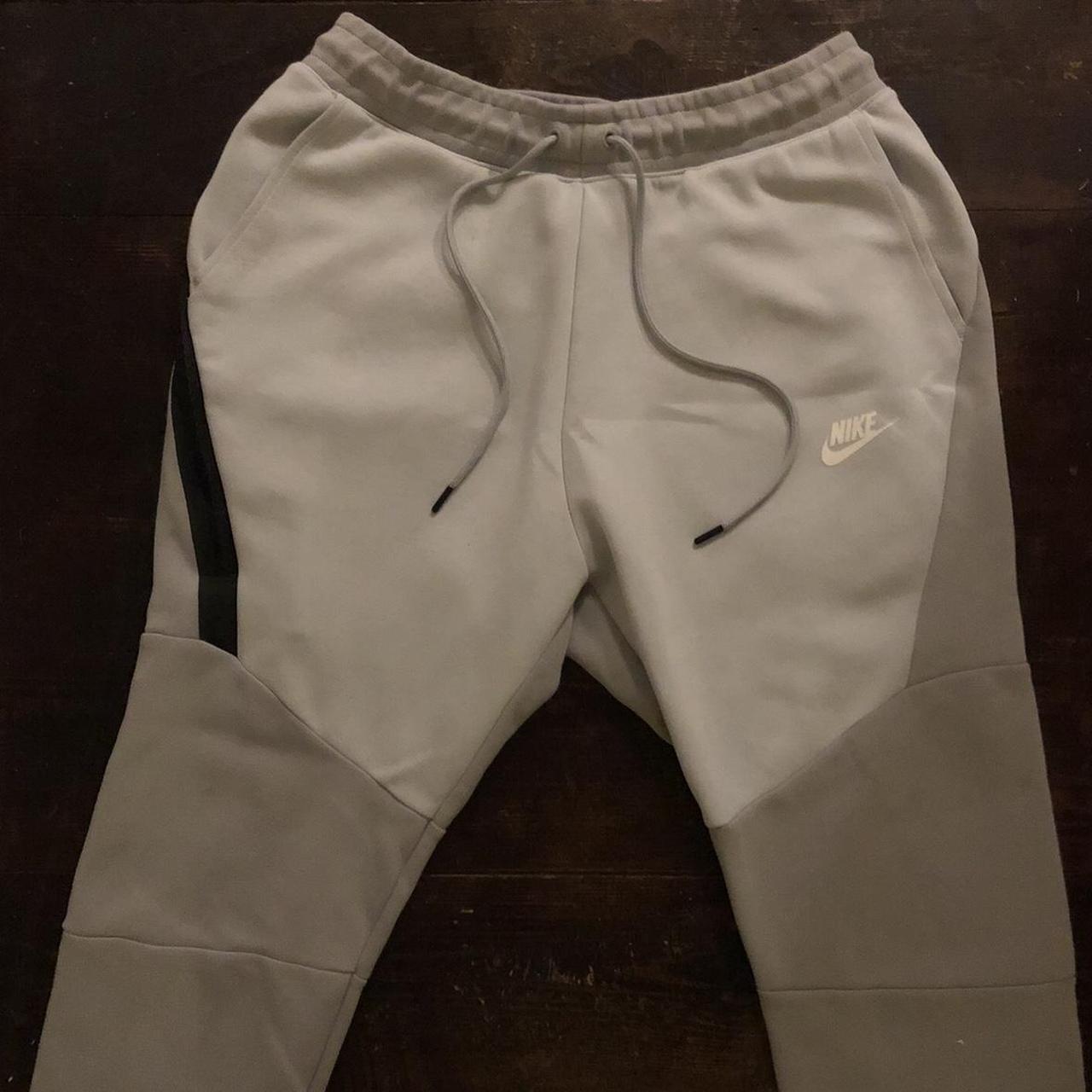 Nike Men's Grey and White Joggers-tracksuits | Depop